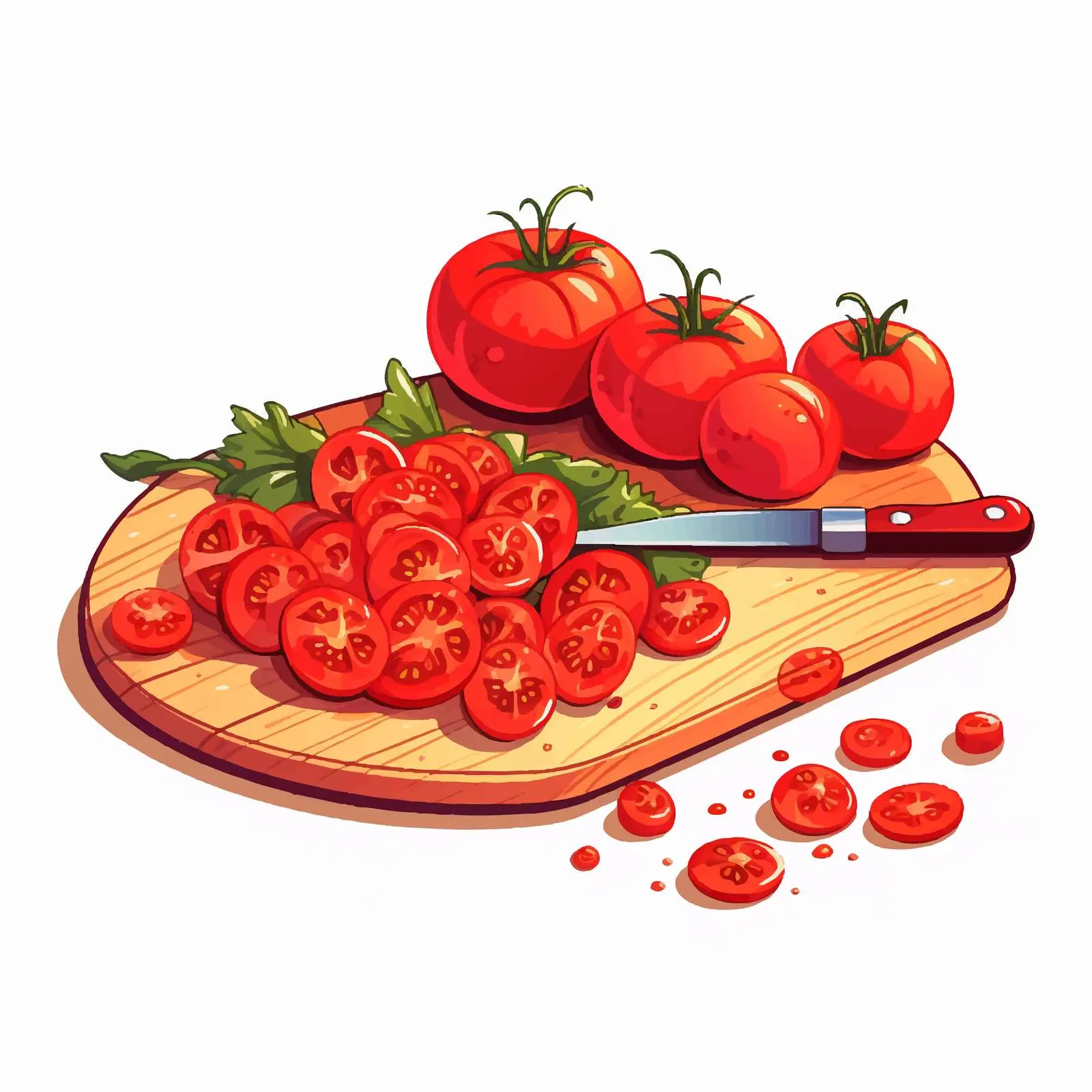 Slicing Cherry Tomatoes with a Sharp Knife — free download from Dotvec