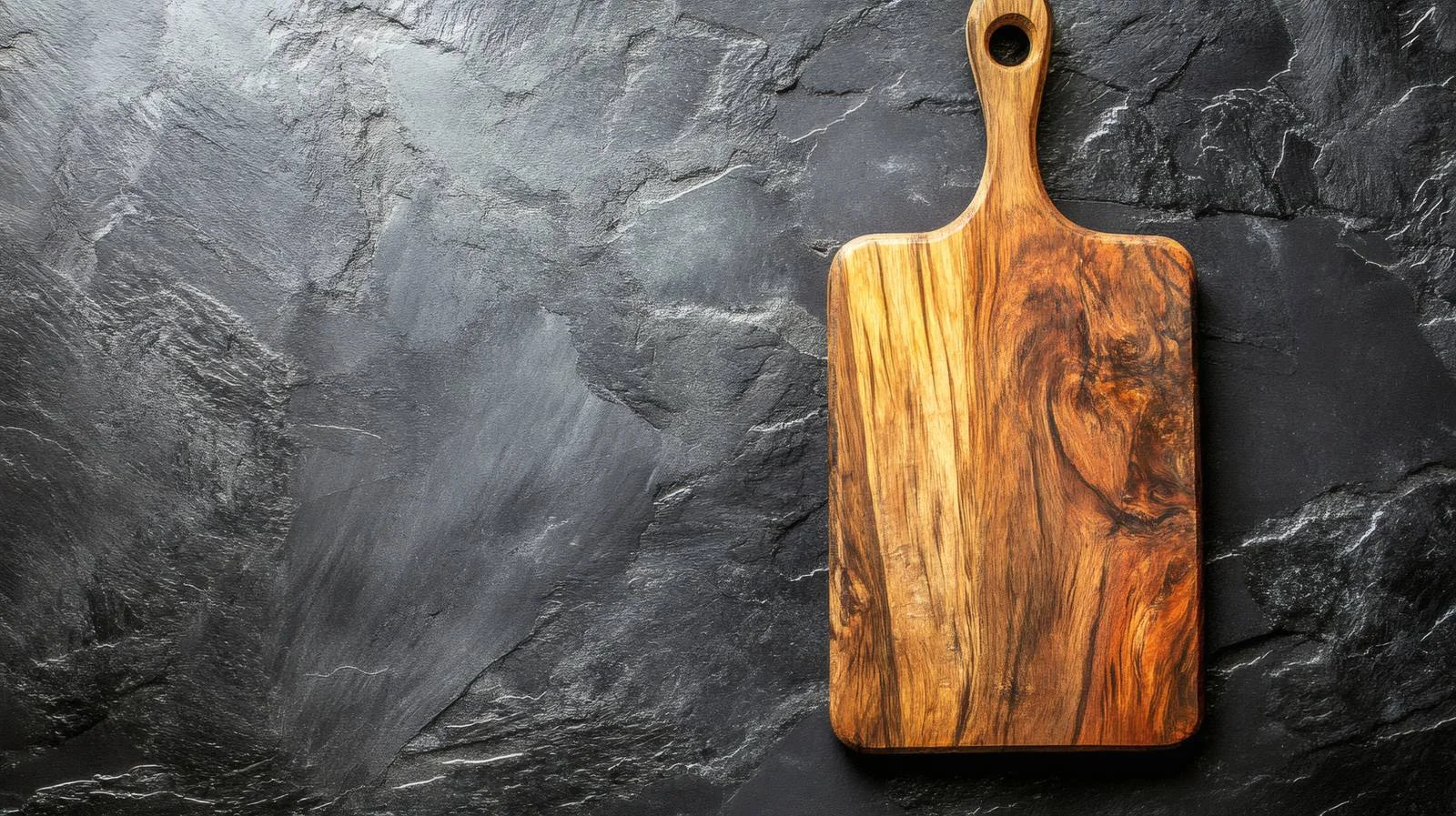 Sleek Cutting Board on Dark Stone Background — free download from Dotvec