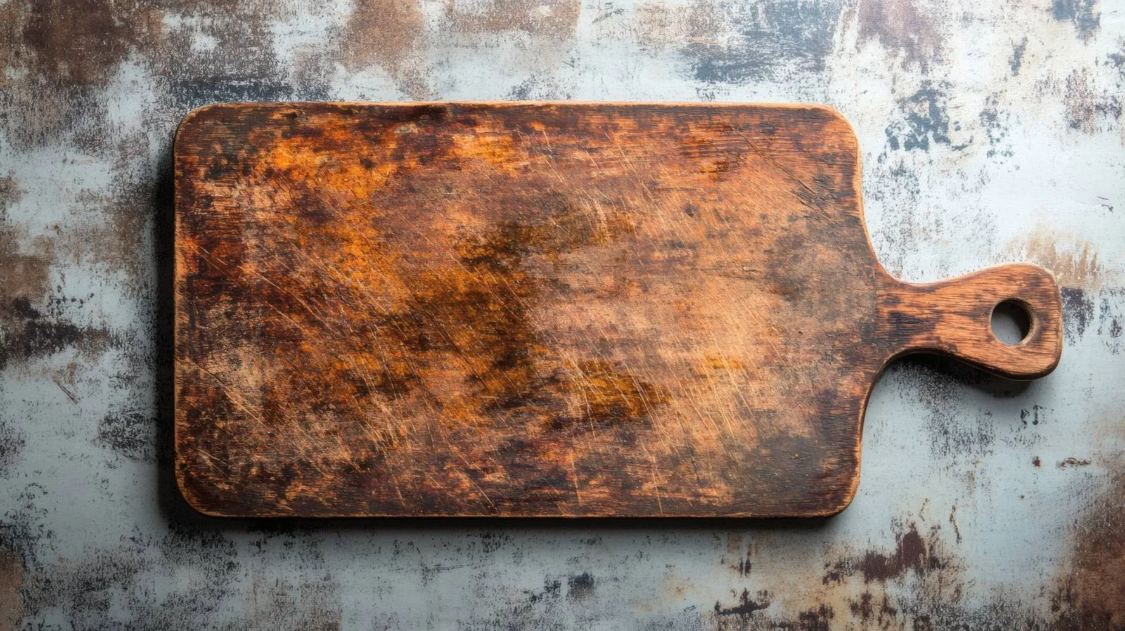 Rustic Cutting Board on Metal Surface — free download from Dotvec