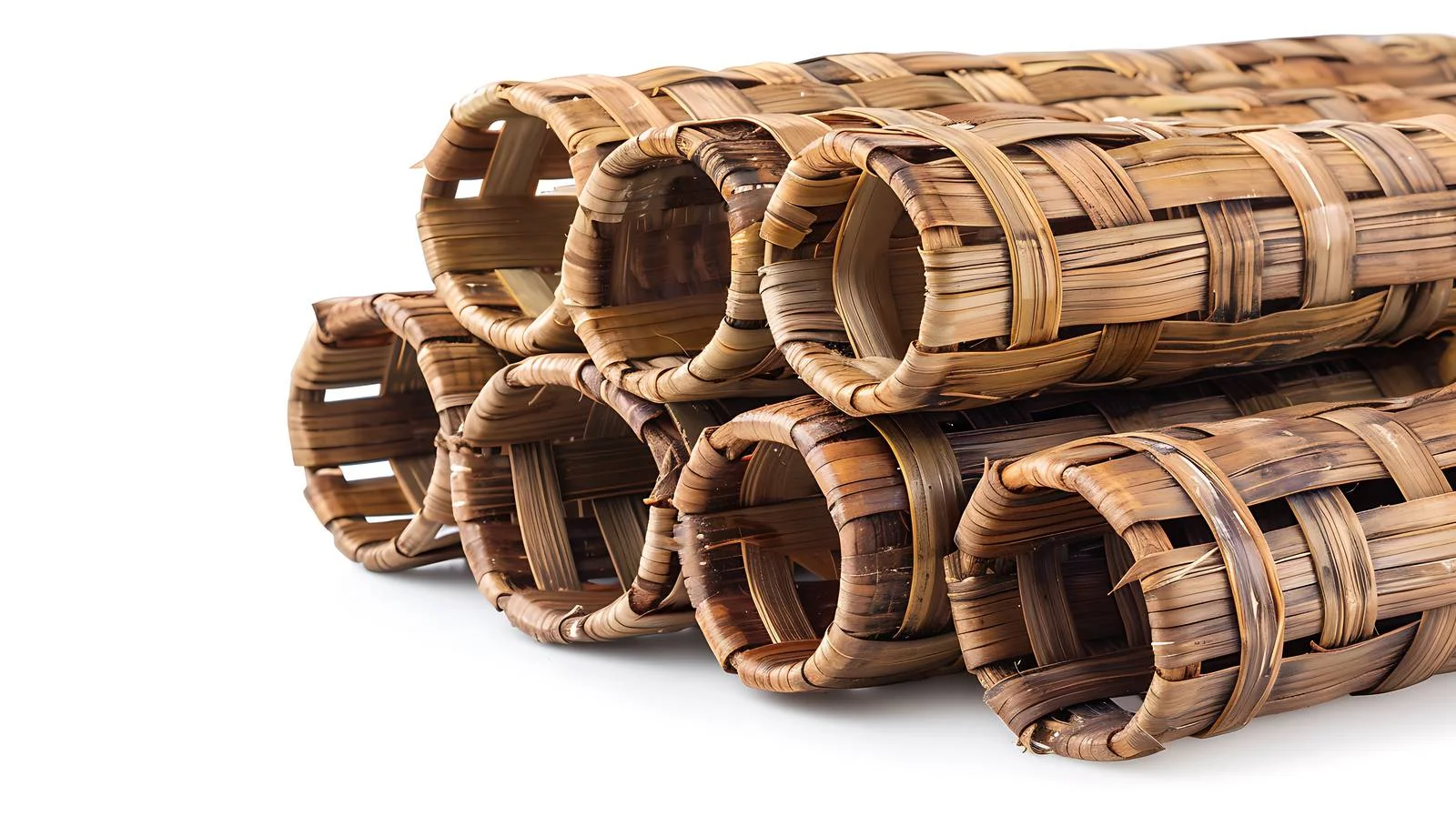 Stack of woven wicker tubes — free download from Dotvec