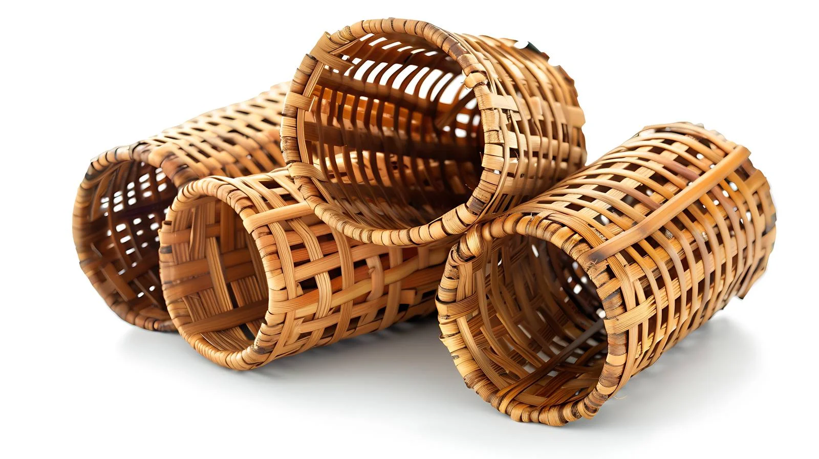 Stacked Wicker Tubes Display – free wicker image from Dotvec