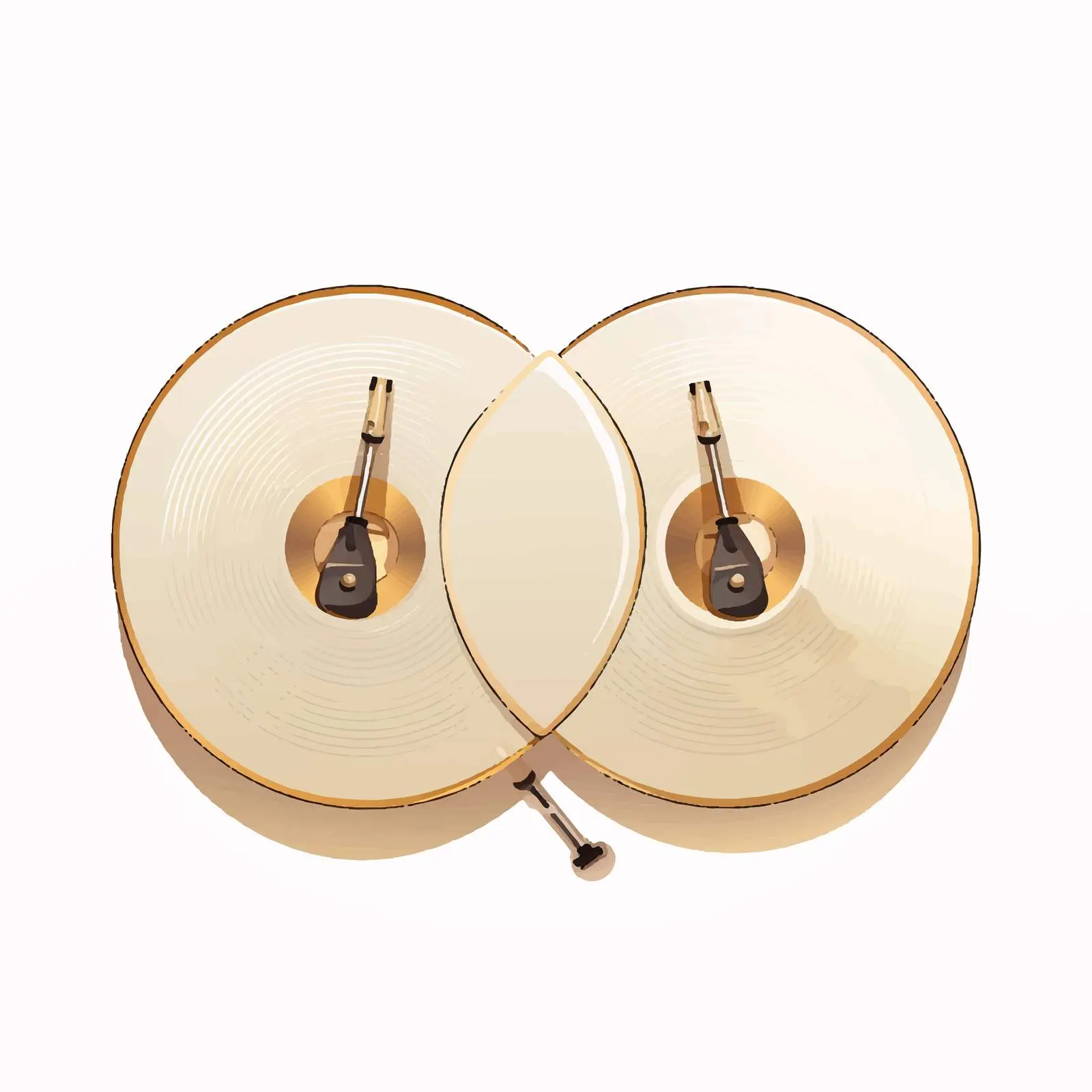 Cymbal Line Vector Illustration on White Background — free download from Dotvec