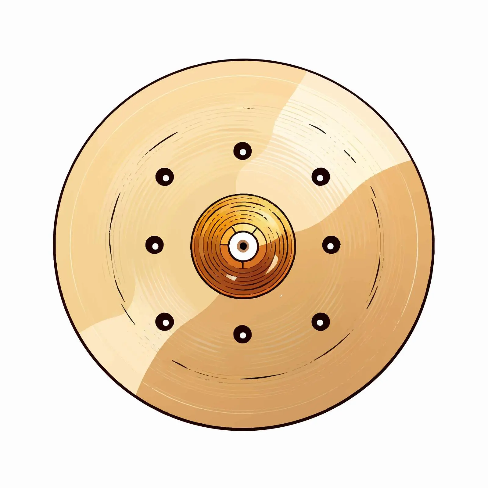Cymbal Line Vector Illustration on White Background – free instrument vector image from Dotvec