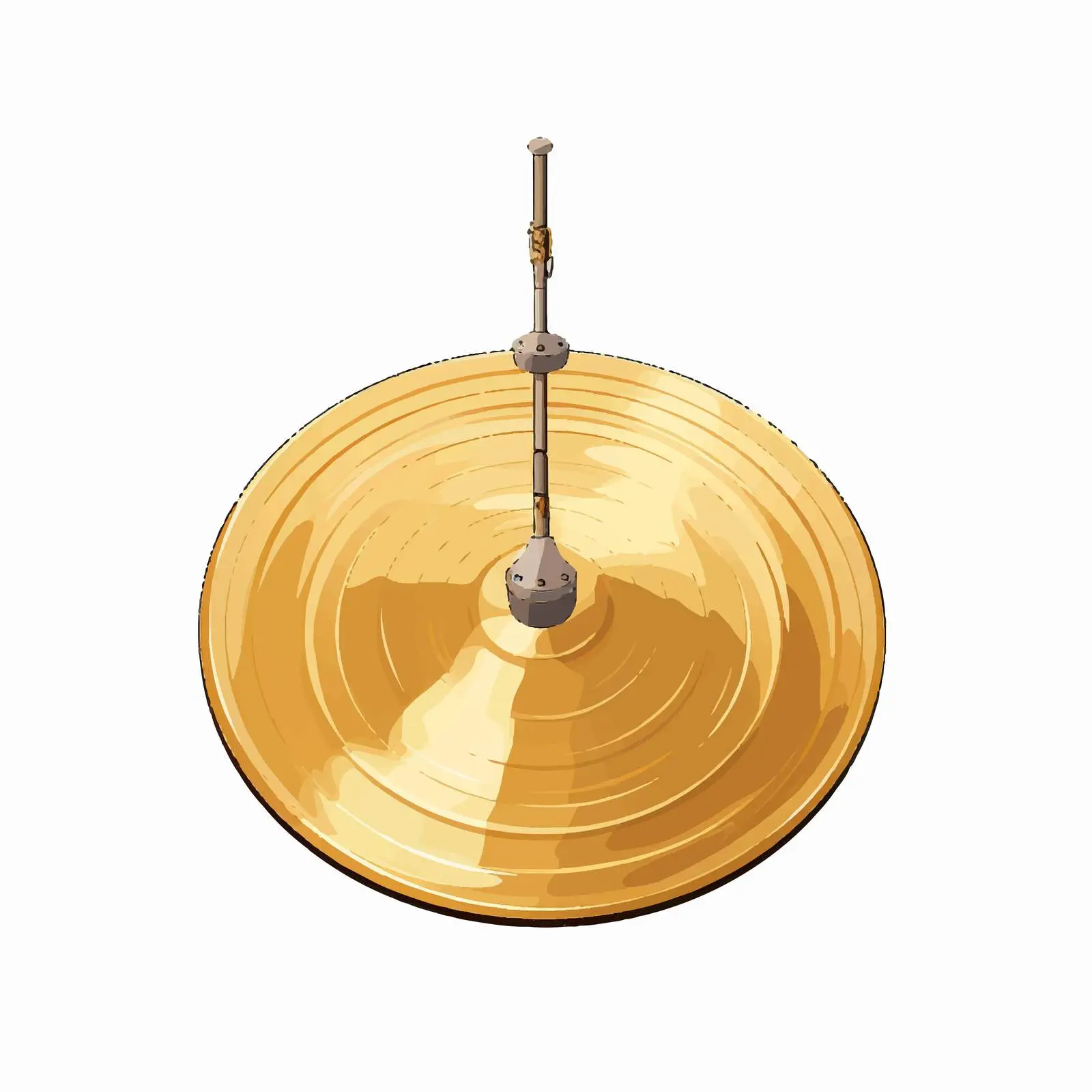 Cymbal Line Vector Illustration on White Background – free instrument vector image from Dotvec