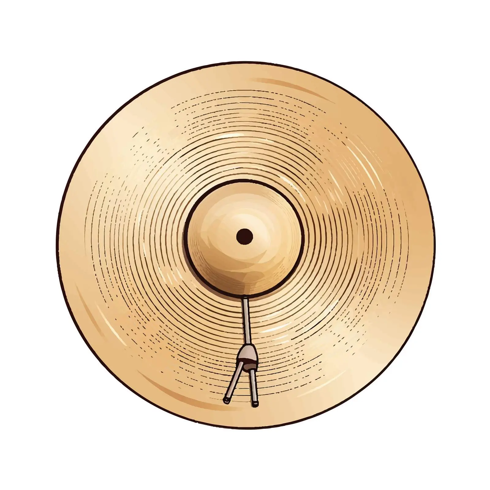 Cymbal Line Vector Illustration on White Background — free download from Dotvec
