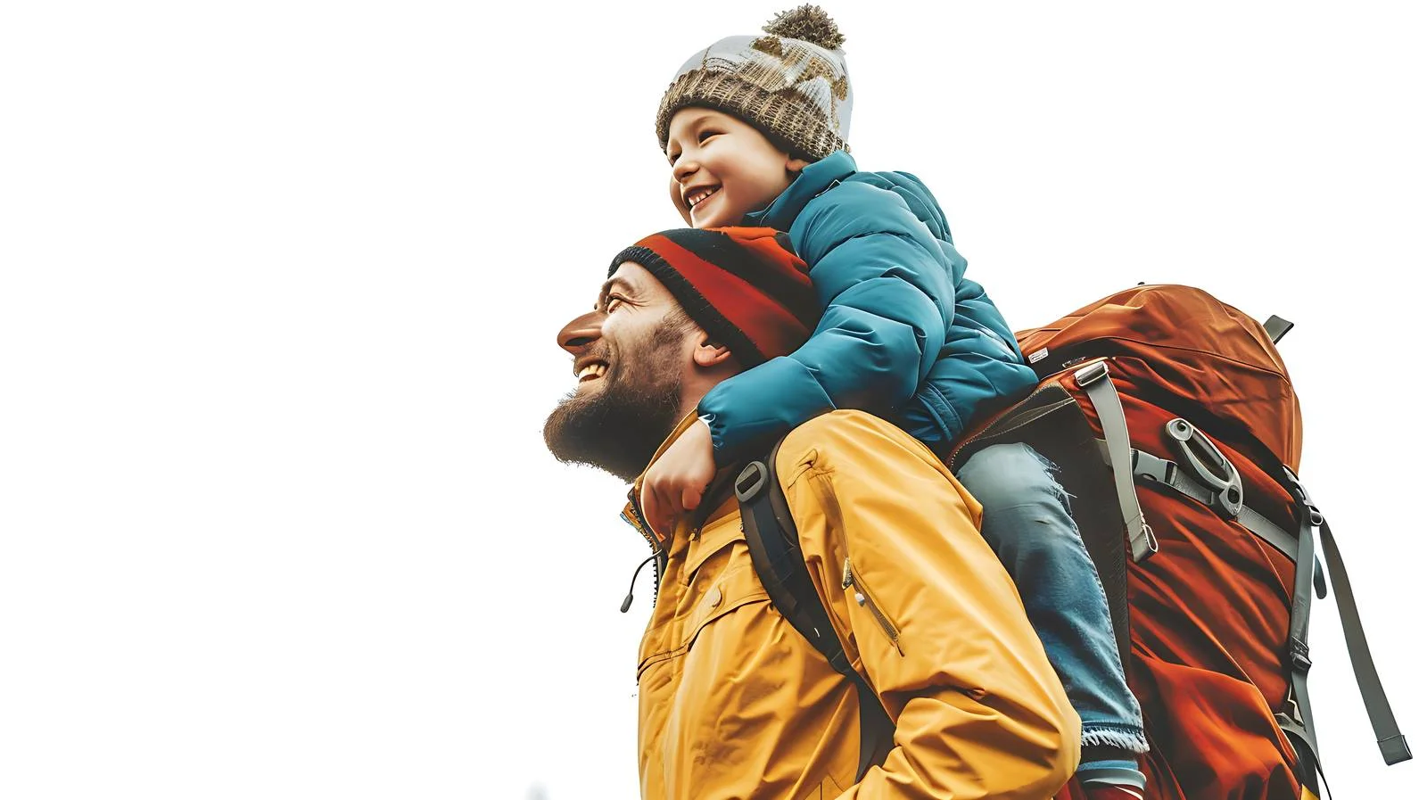 Father Carries Child on Shoulders Outdoors — free download from Dotvec