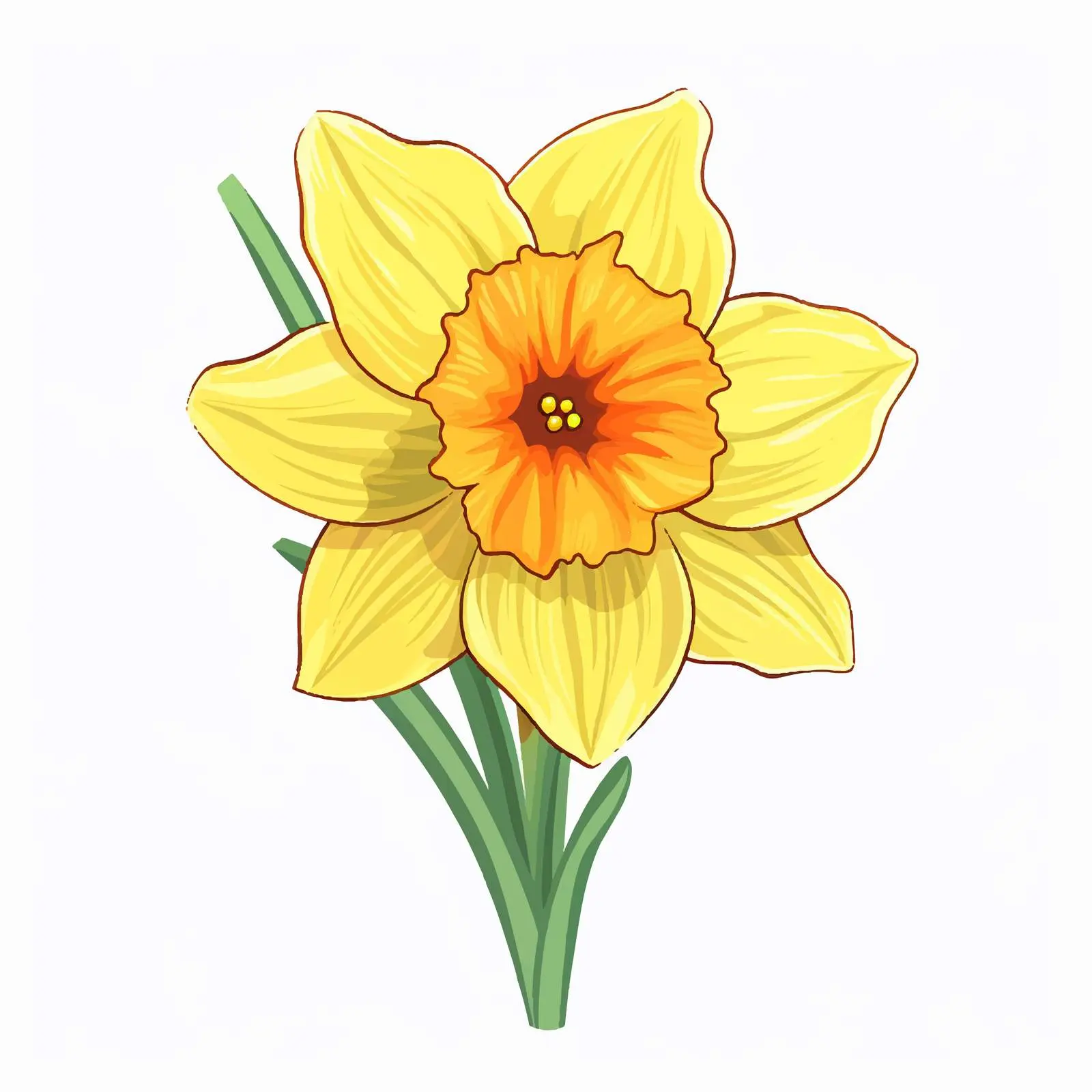 Daffodil Flower Vector Illustration on White Background — free download from Dotvec