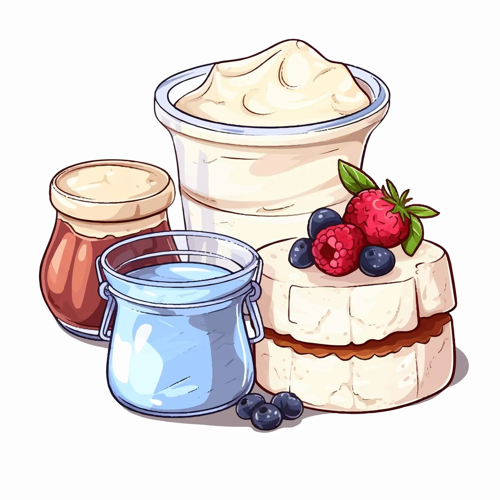 Hand Drawn Dairy Products Composition – free mines image from Dotvec