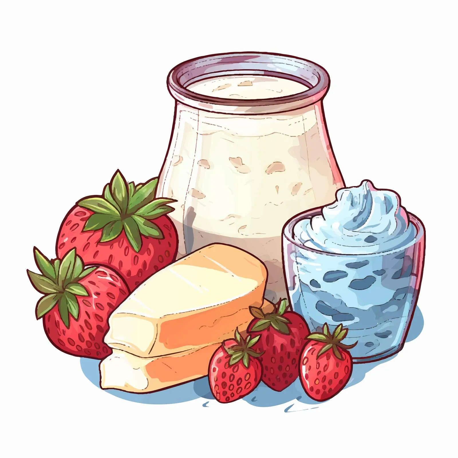 Hand Drawn Dairy Products Composition – free sketch illustration image from Dotvec