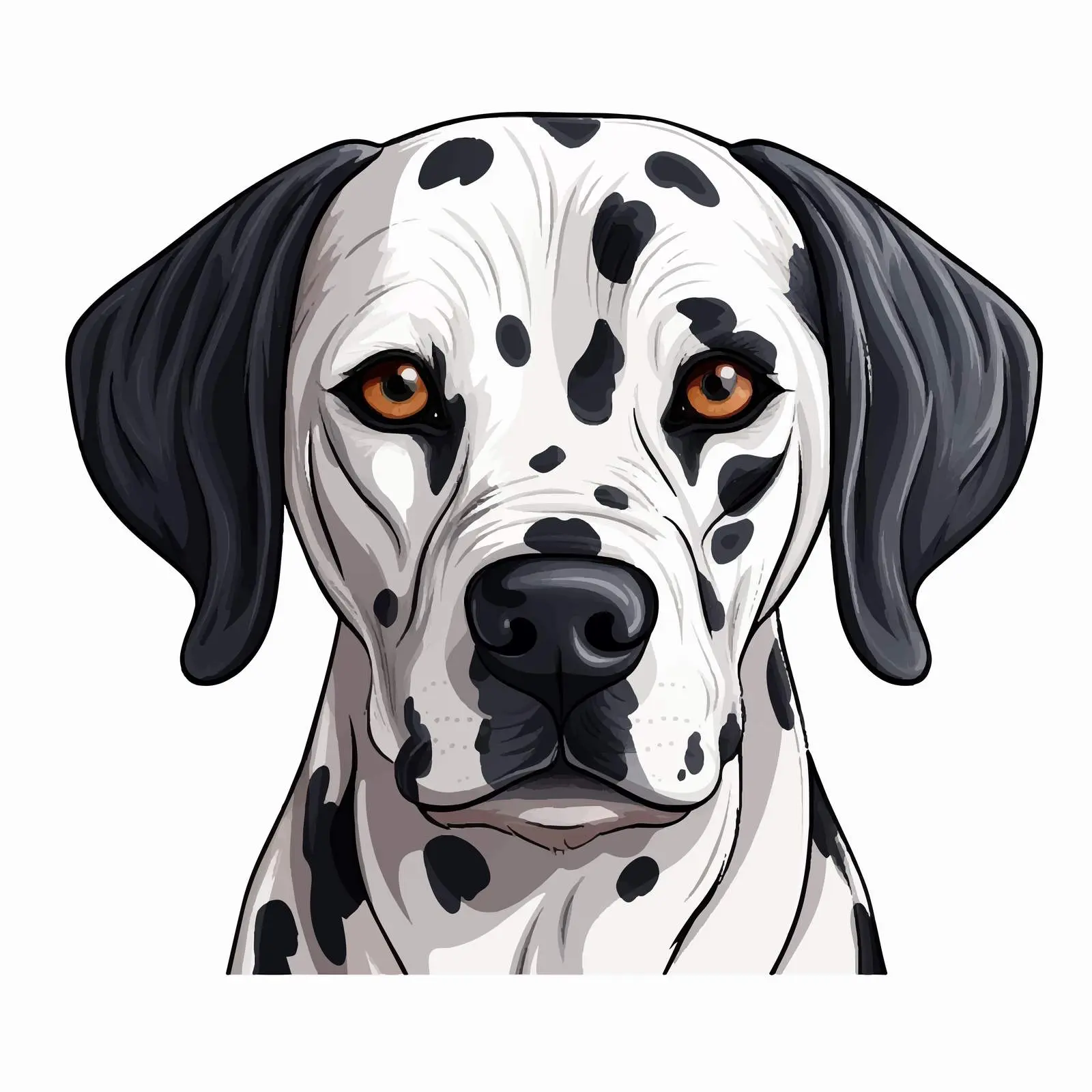Dalmatian Line Art Vector Illustration on White Background — free download from Dotvec