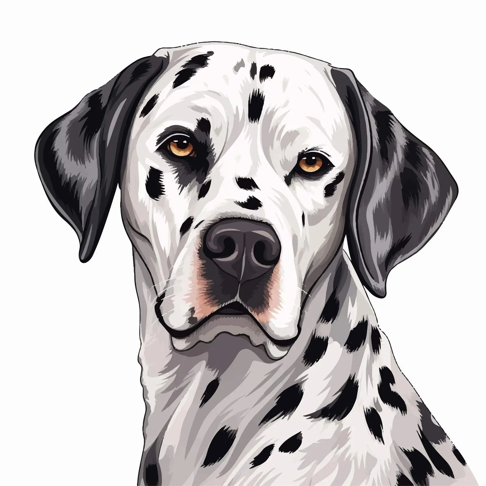 Dalmatian Line Vector Illustration on White Background — free download from Dotvec