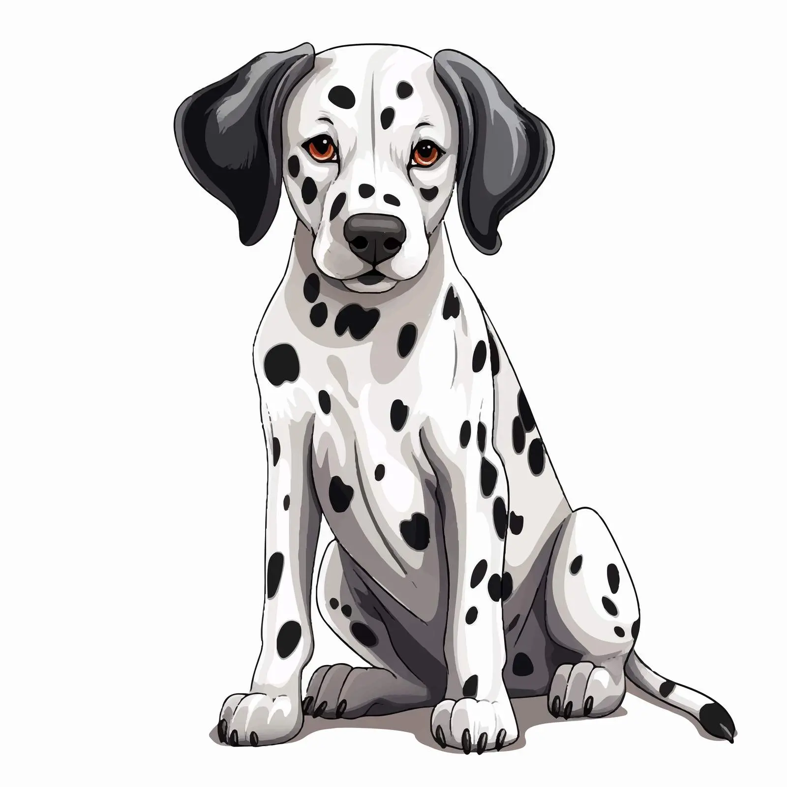 Dalmatian Vector Illustration on White Background — free download from Dotvec