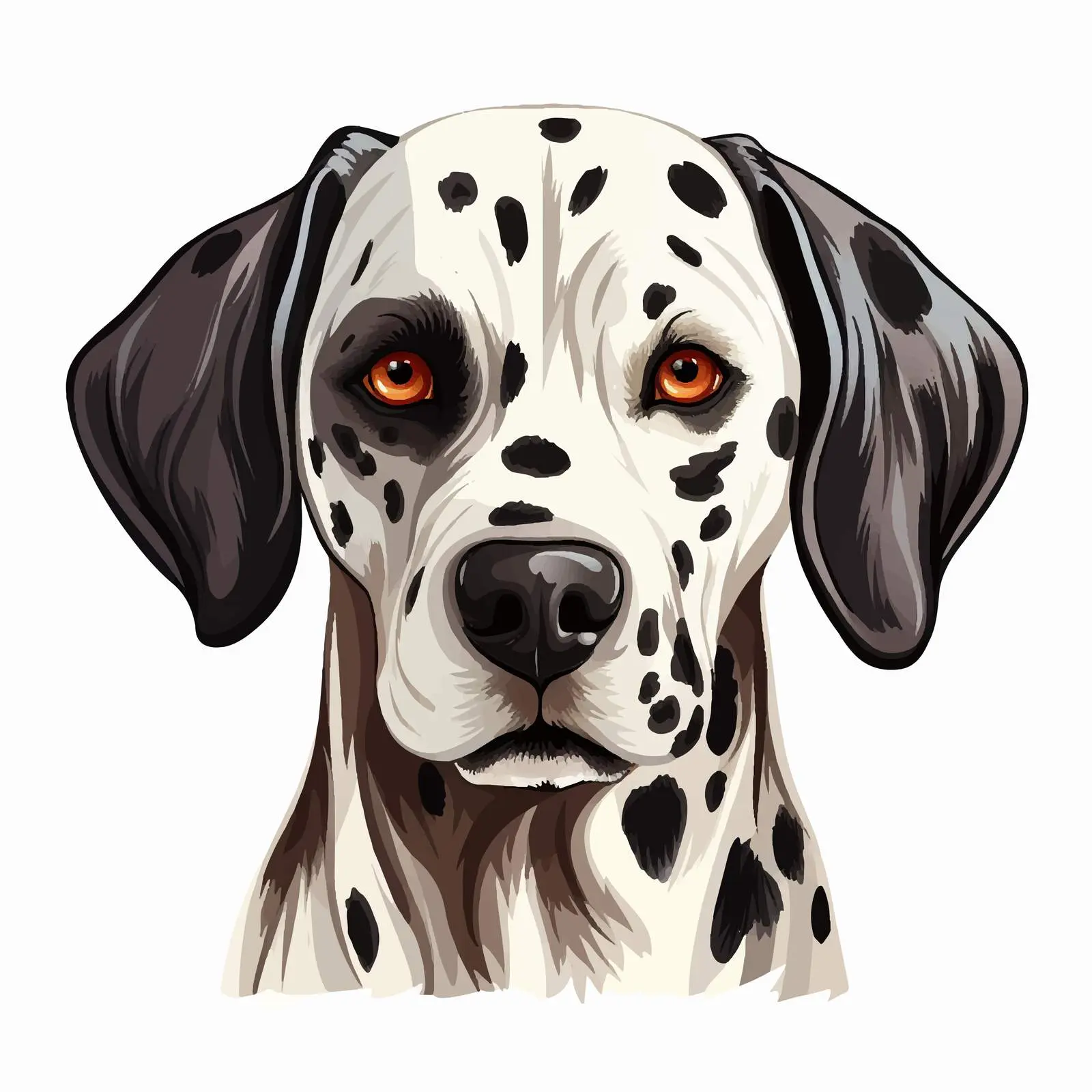Dalmatian Vector Illustration on White Background – free spots image from Dotvec