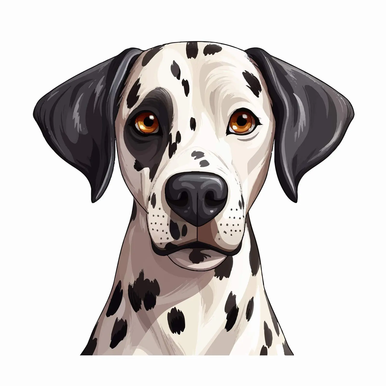 Isolated Dalmatian Vector Illustration on White Background – free spots image from Dotvec
