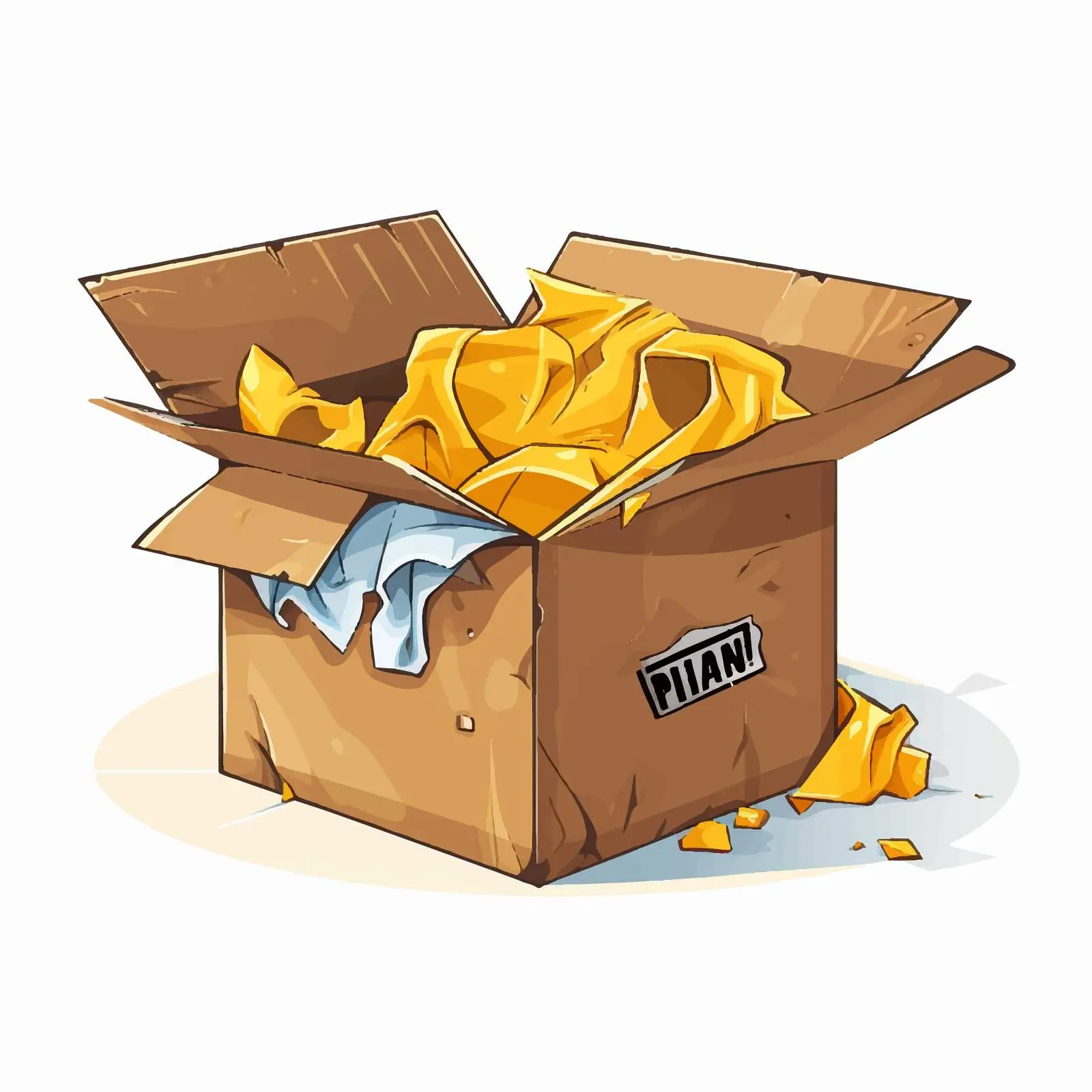 Damaged Cardboard Delivery Parcel Illustration – free shipment image from Dotvec