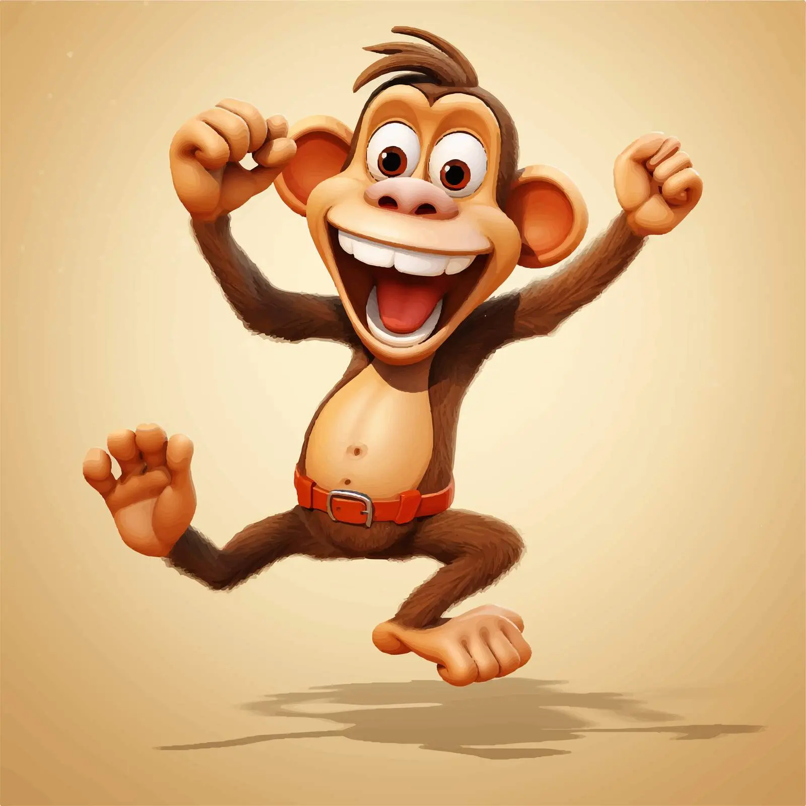 Dancing Monkey Cartoon Character Illustration — free download from Dotvec