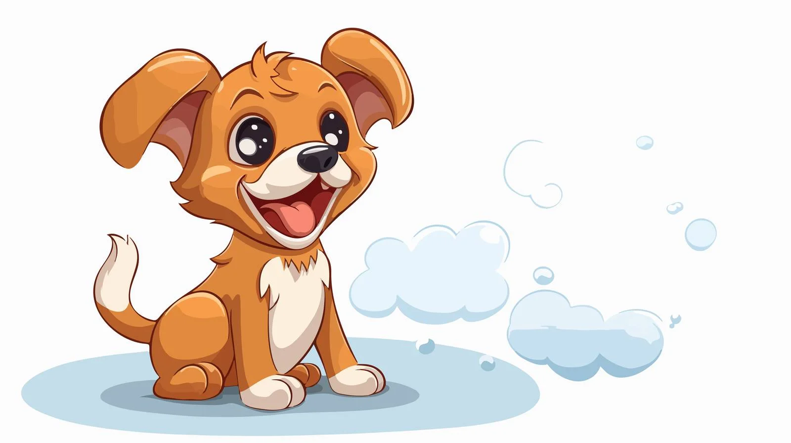 Cheerful Dog Cartoon with Speech Bubble — free download from Dotvec