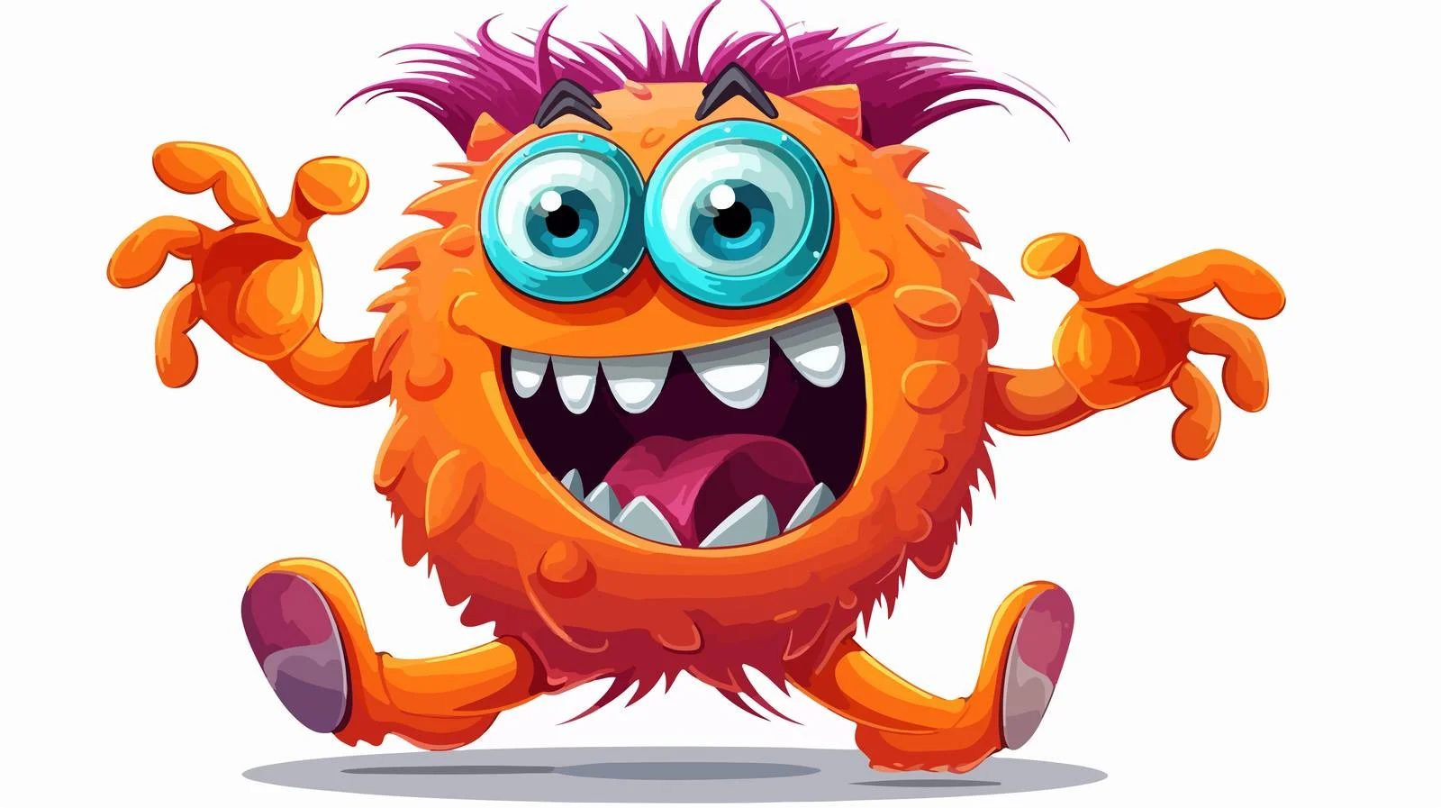 Joyful Monster Cartoon Illustration — free download from Dotvec