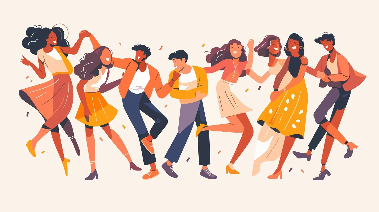 Energetic Dance Performance Gathering on White — free download from Dotvec