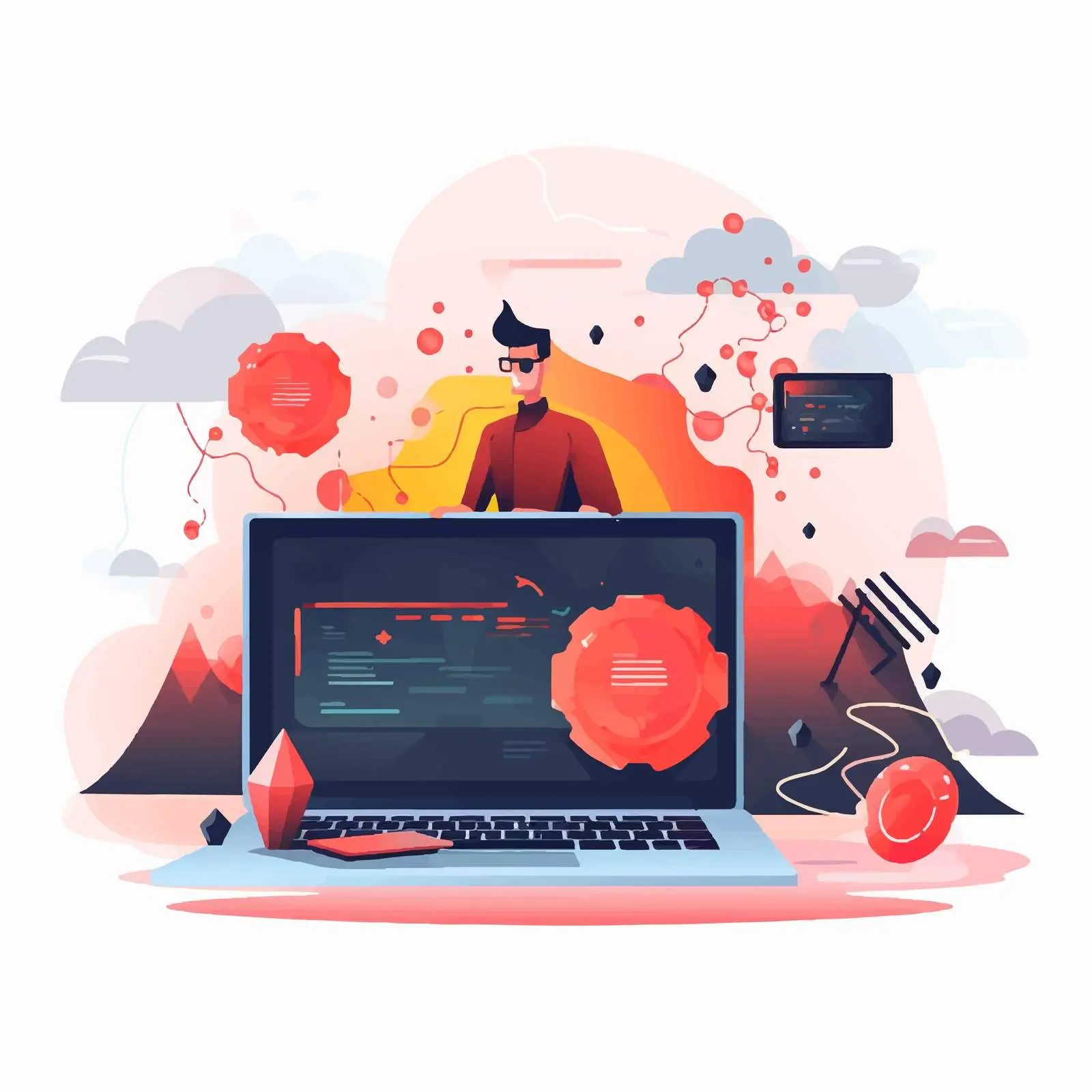 Dangerous Website Warning Vector Illustration – free data protection image from Dotvec