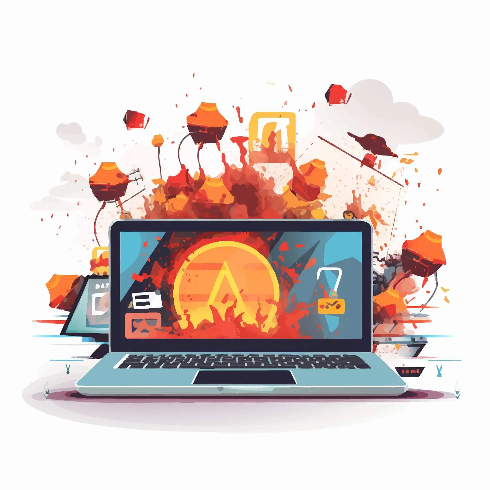 Website Danger Alert and Warning Concept – free web security image from Dotvec