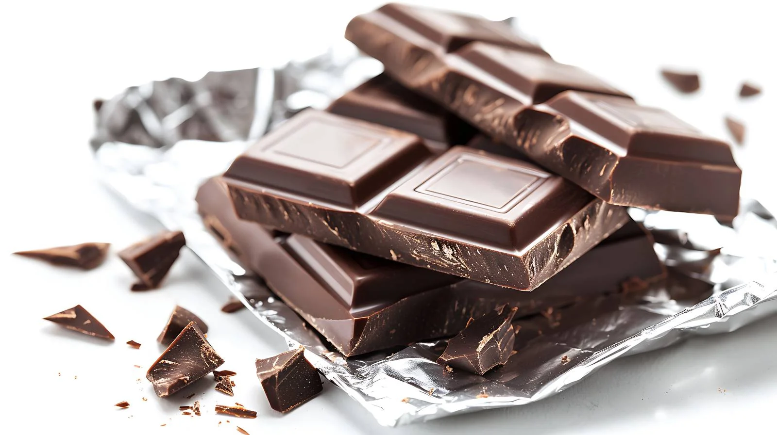 Dark Chocolate Bar Split on Foil — free download from Dotvec