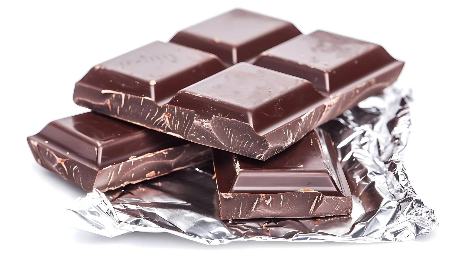 Dark Chocolate Bar Split on Foil — free download from Dotvec