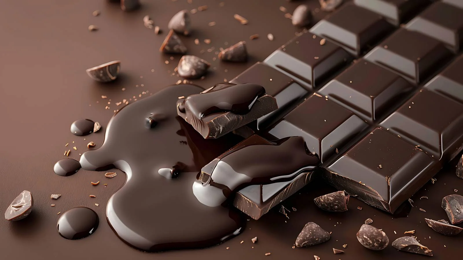 Luscious Dark Chocolate Bar with Melted Cascading Chocolate — free download from Dotvec