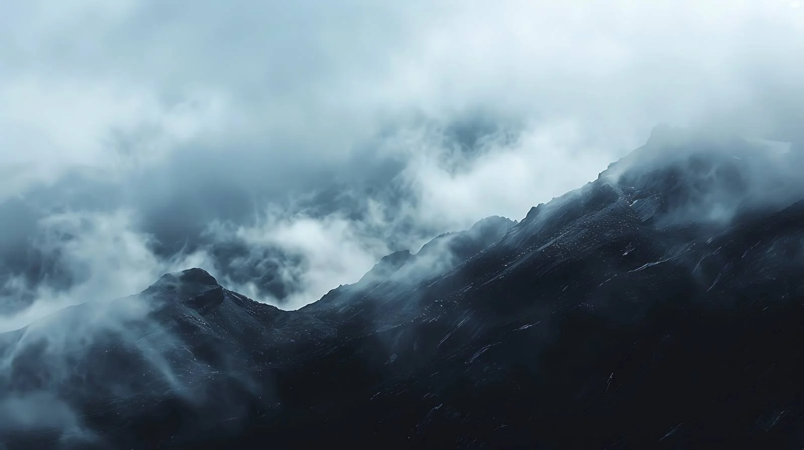 Majestic Norwegian Mountains Veiled in Darkness — free download from Dotvec