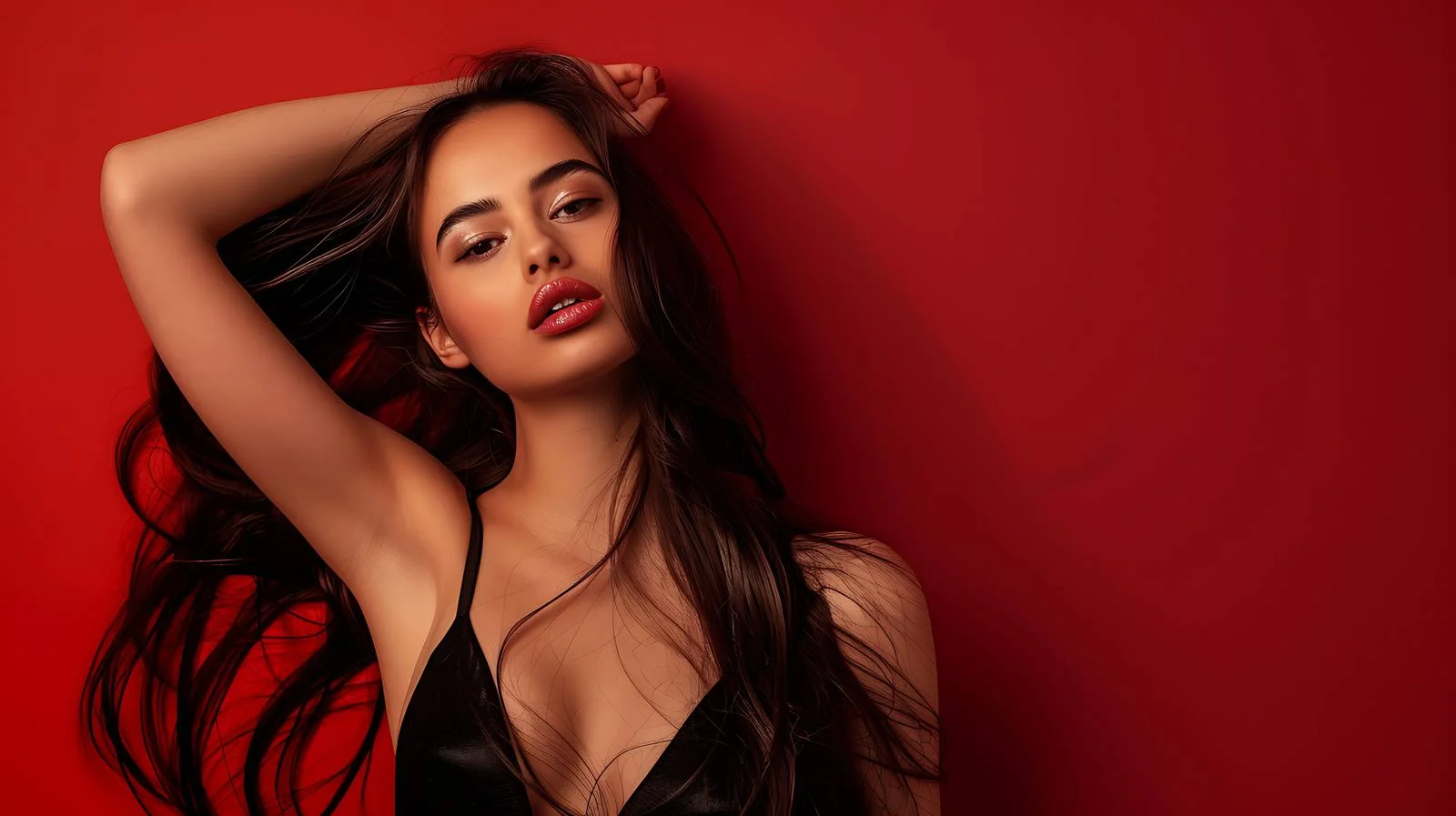 Elegant Young Woman in Dark Portrait — free download from Dotvec