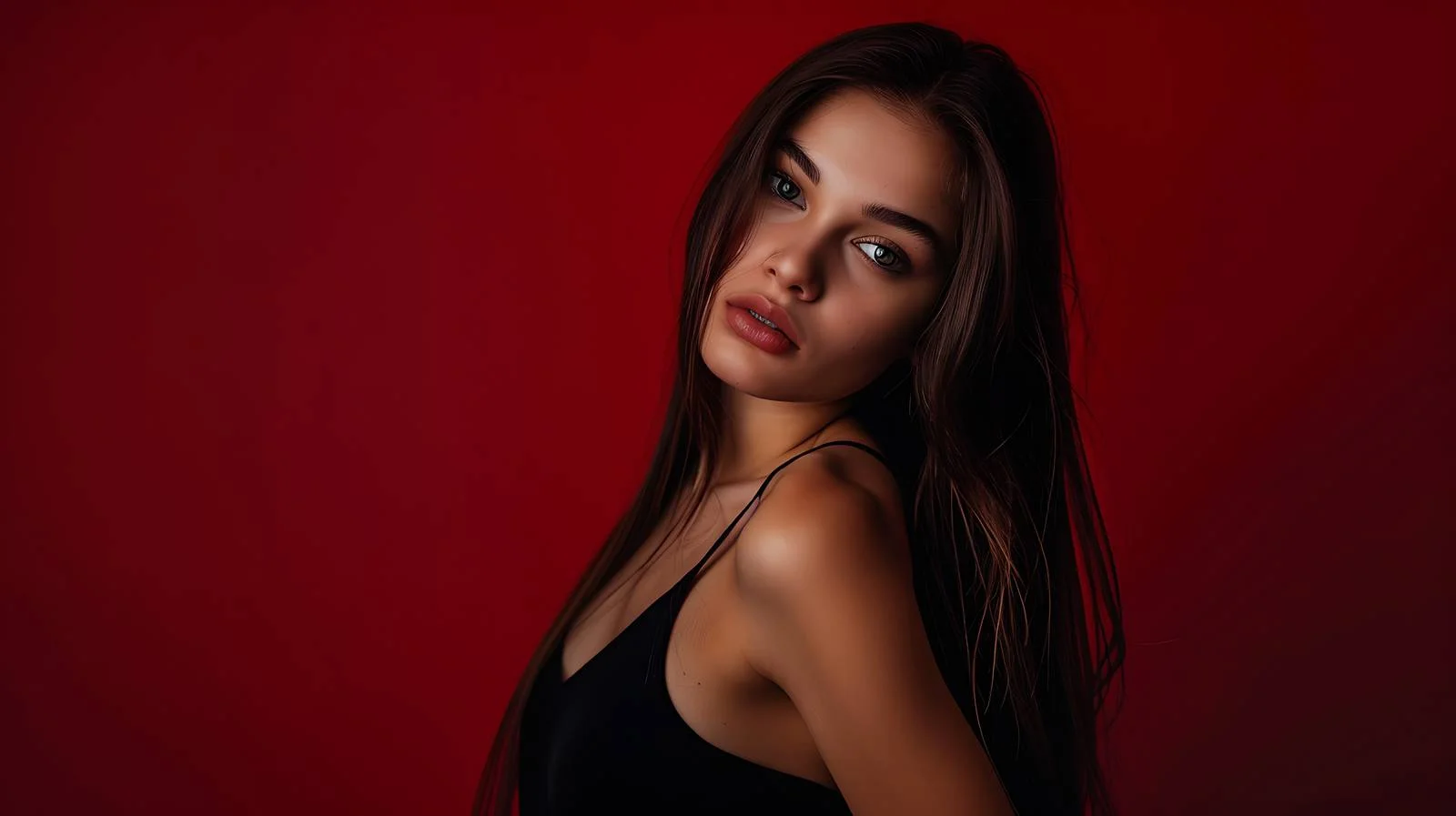 Elegant Young Woman in Moody Portrait — free download from Dotvec