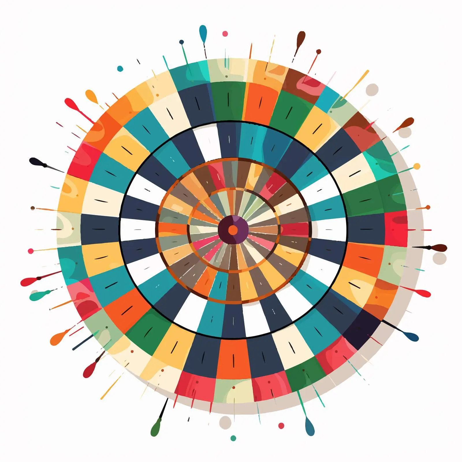 Darts Line Vector Illustration on White Background – free sport equipment image from Dotvec