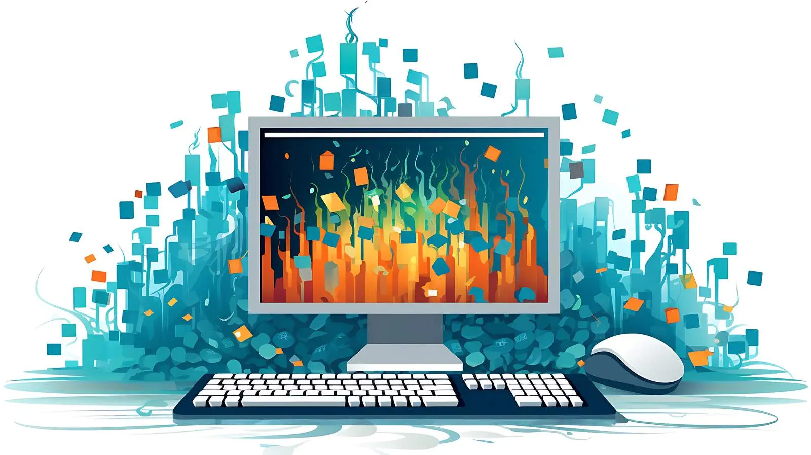 Modern Computer Environment Mosaic Art — free download from Dotvec