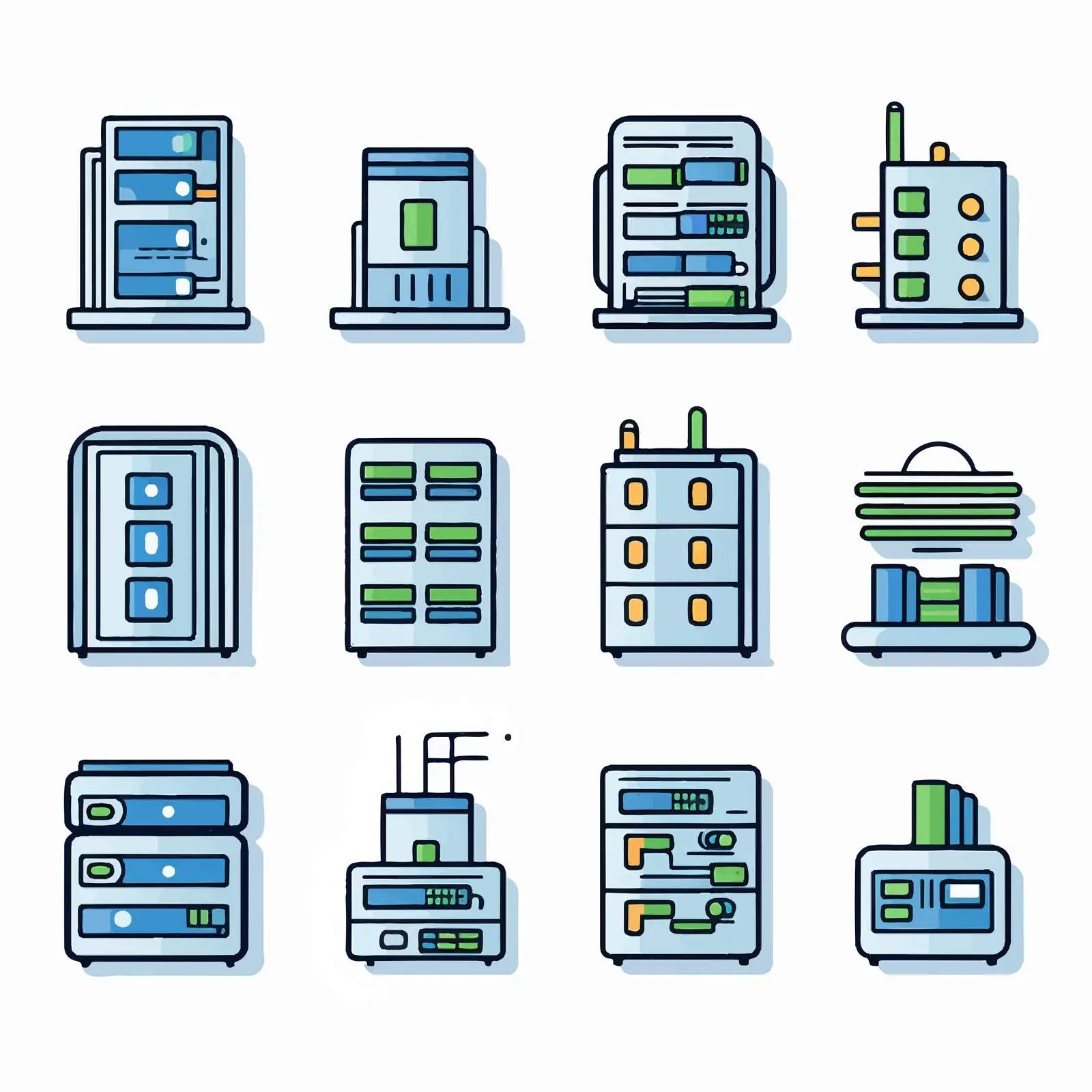 Cartoon Vector Illustration of Data Center Icons — free download from Dotvec