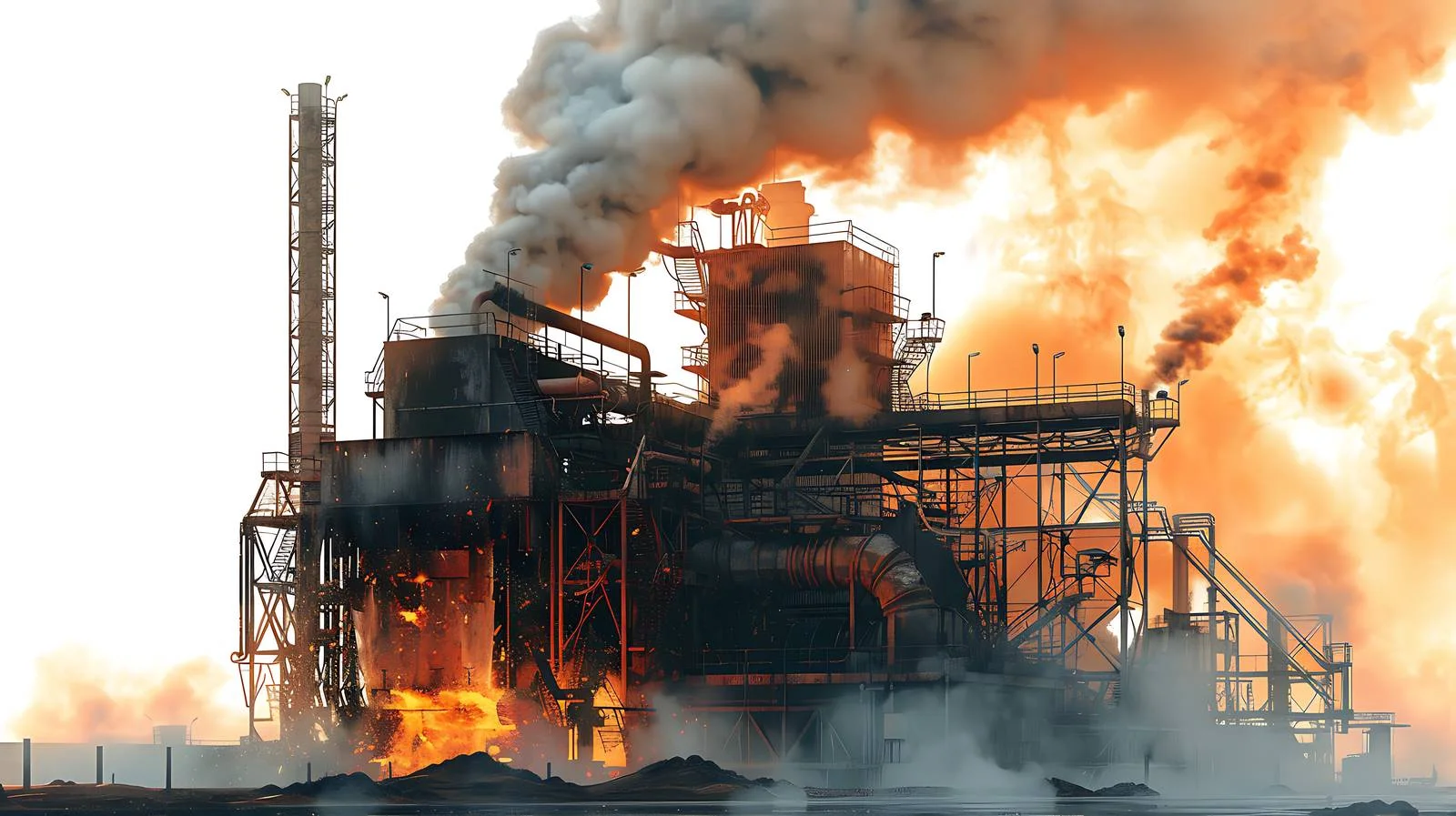 Industrial Blast Furnace Silhouette on White – free furnace image from Dotvec