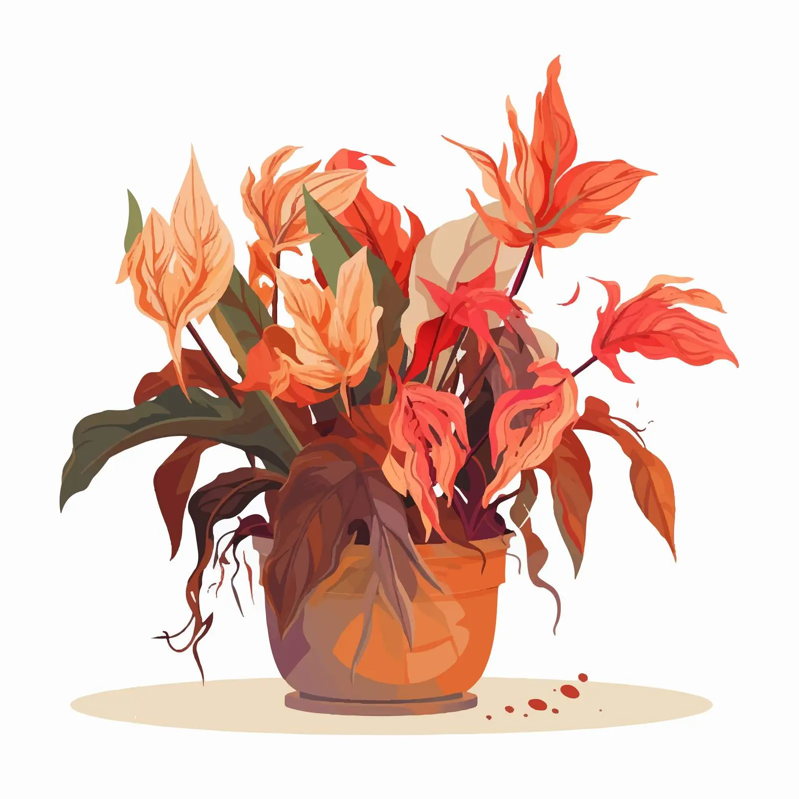 Withered Plant in Pot - Sick Houseplant — free download from Dotvec