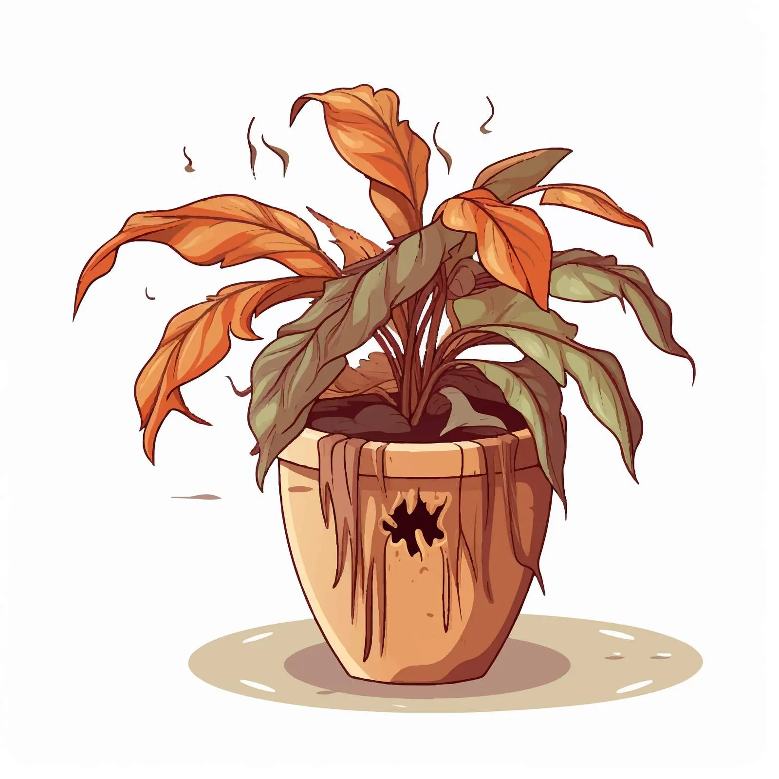 Ailing Withered Houseplant in Pot — free download from Dotvec