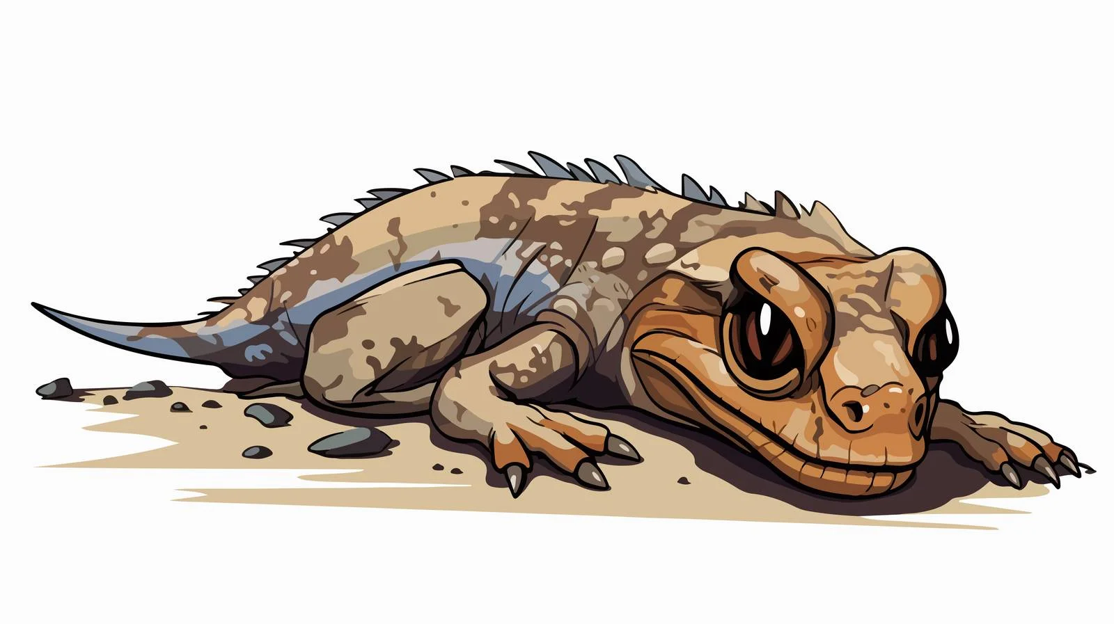 Cartoon Dead Lizard Vector Illustration — free download from Dotvec