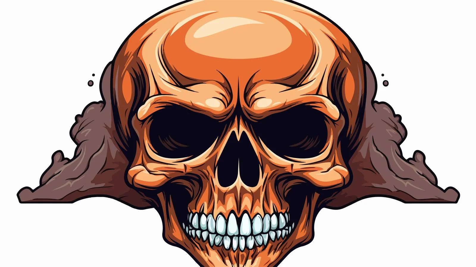 Creepy Halloween Skull Cartoon Illustration — free download from Dotvec