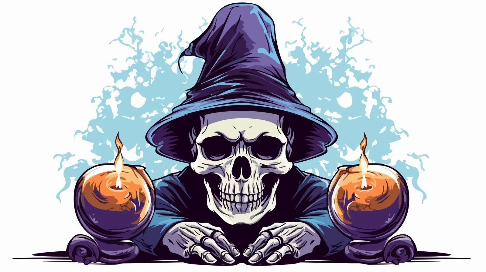 Cartoon Skull Black Magic Ceremony — free download from Dotvec