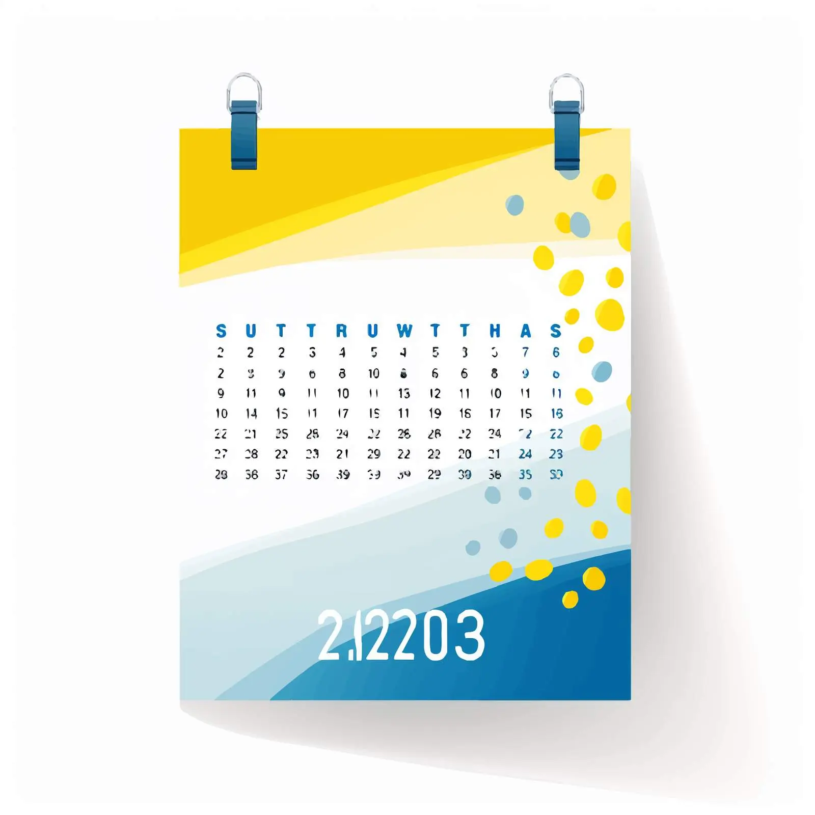 December Stationery Print Poster in Blue and Yellow — free download from Dotvec