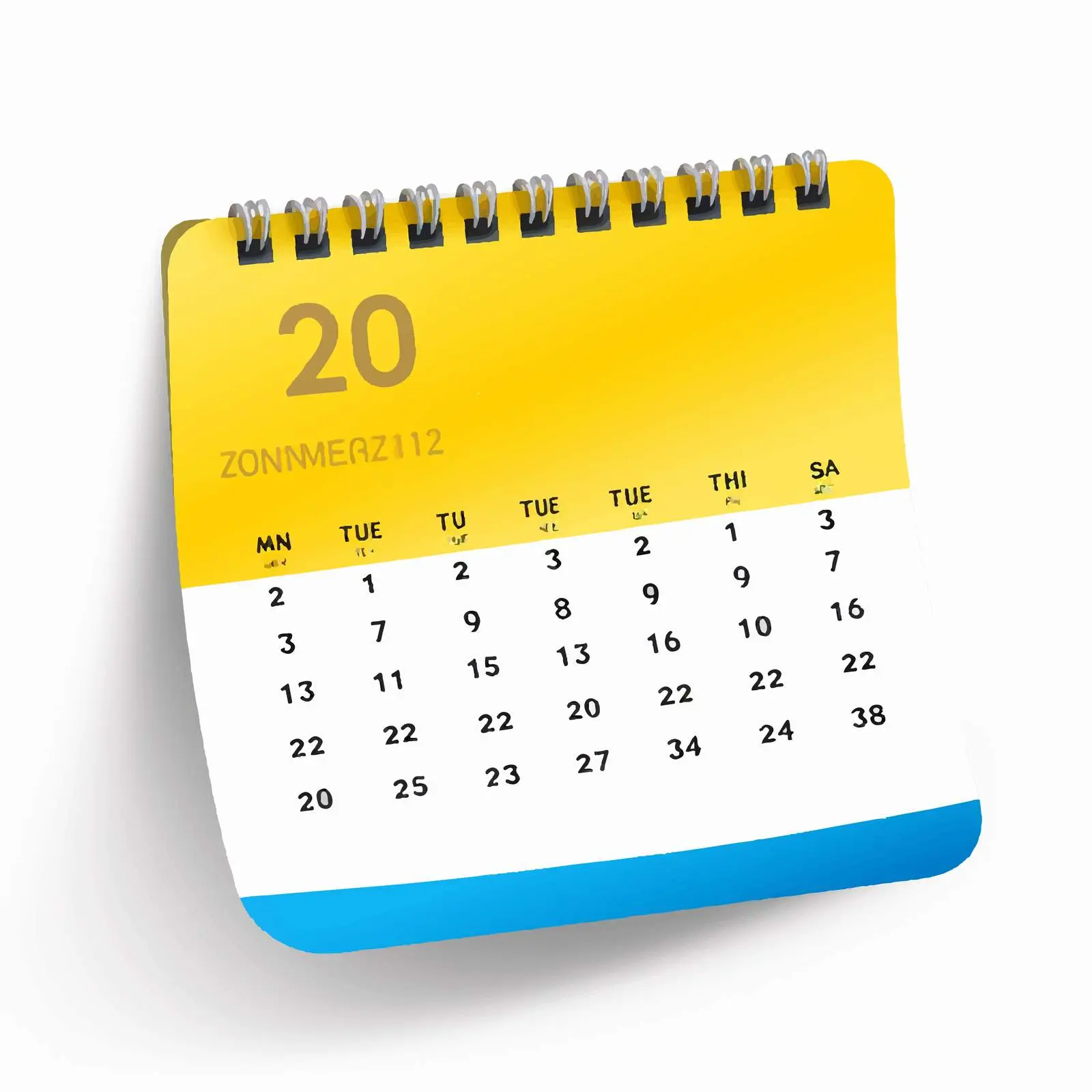 December Stationery Print Poster in Blue and Yellow — free download from Dotvec