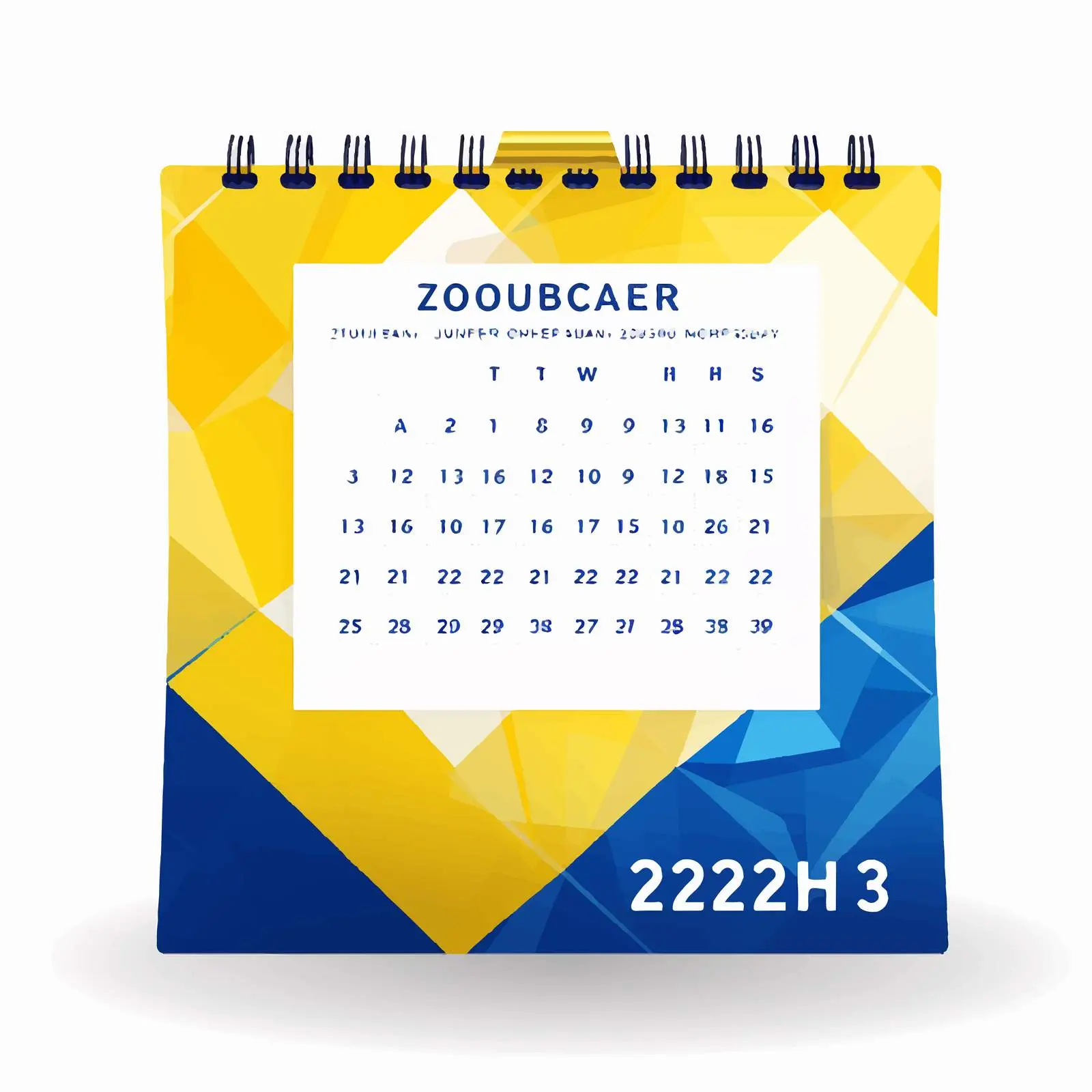 December Stationery Print in Blue and Yellow — free download from Dotvec