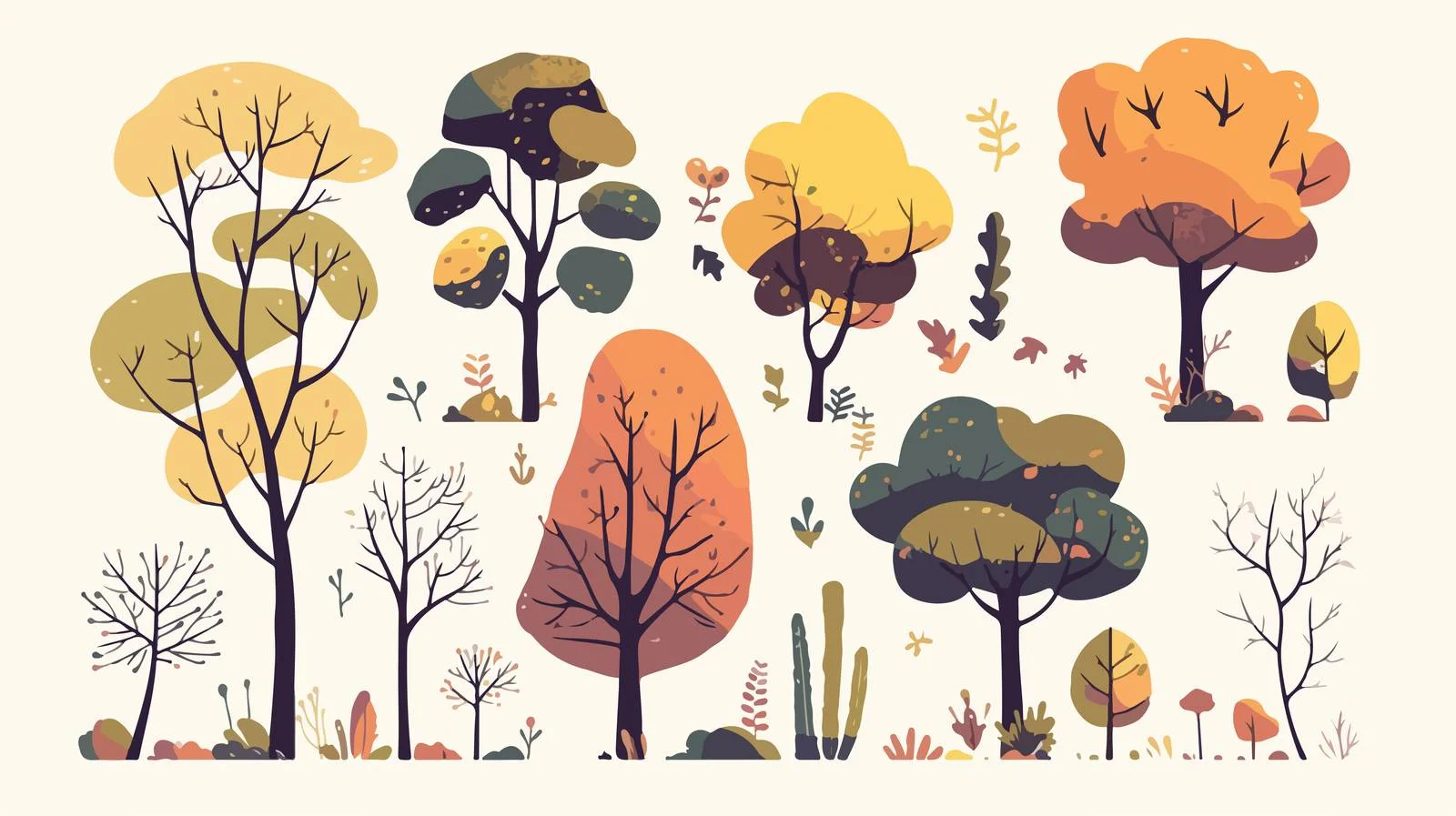 Diverse Deciduous and Evergreen Forest Foliage – free deciduous image from Dotvec