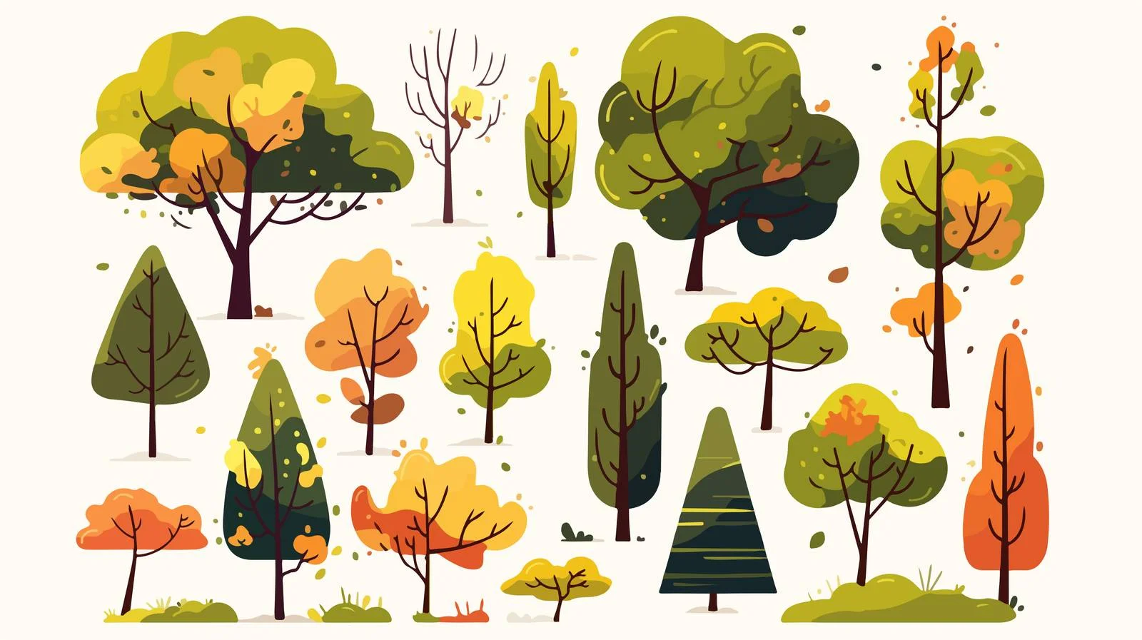 Diverse Deciduous & Evergreen Forest Flora – free deciduous image from Dotvec