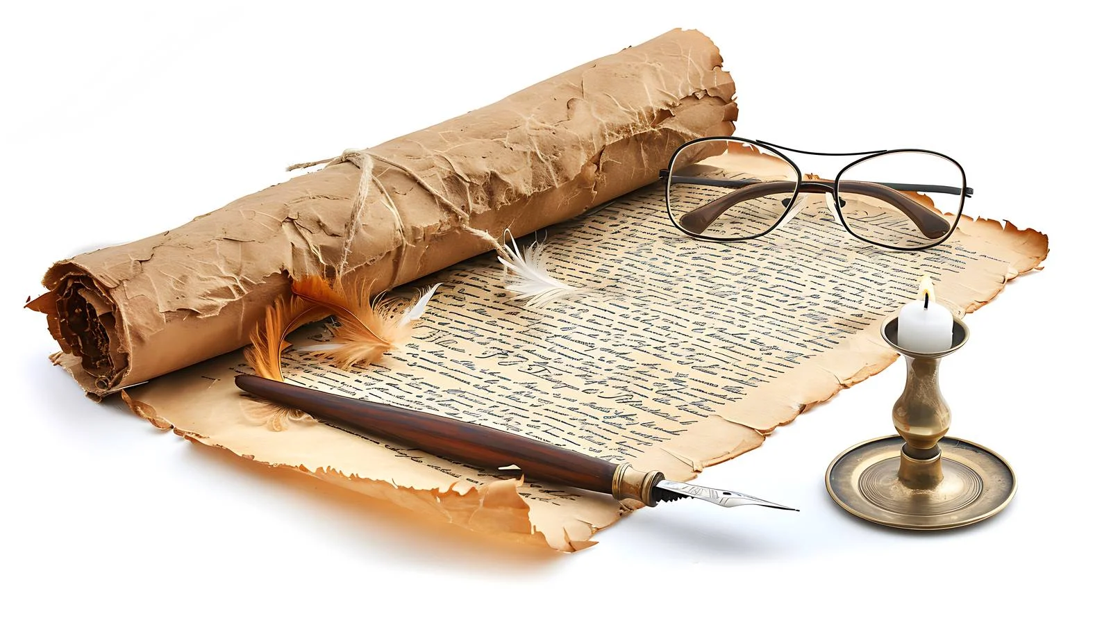 Historical Document with Spectacles and Quill — free download from Dotvec