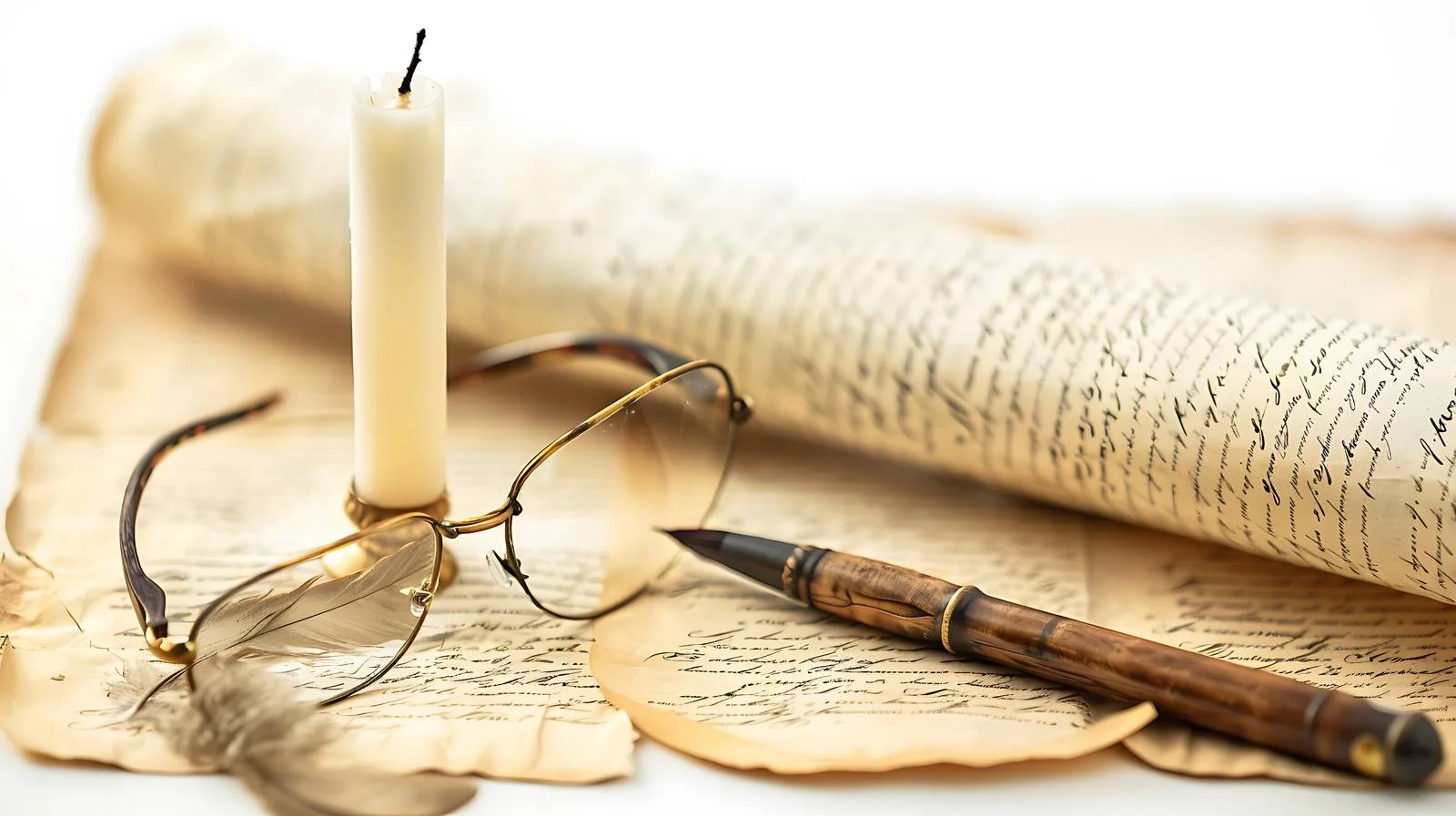 Historical Document with Spectacles and Quill — free download from Dotvec