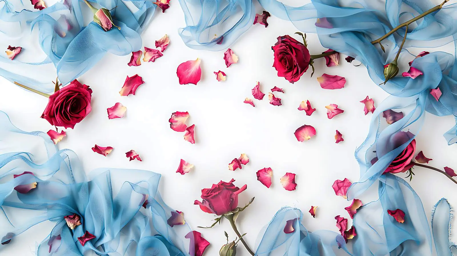 Dry Red Roses with Pink Petals Arrangement – free aesthetic flowers image from Dotvec