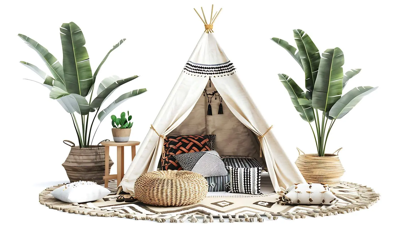 Cozy Boho Hut with Minimal Decor — free download from Dotvec