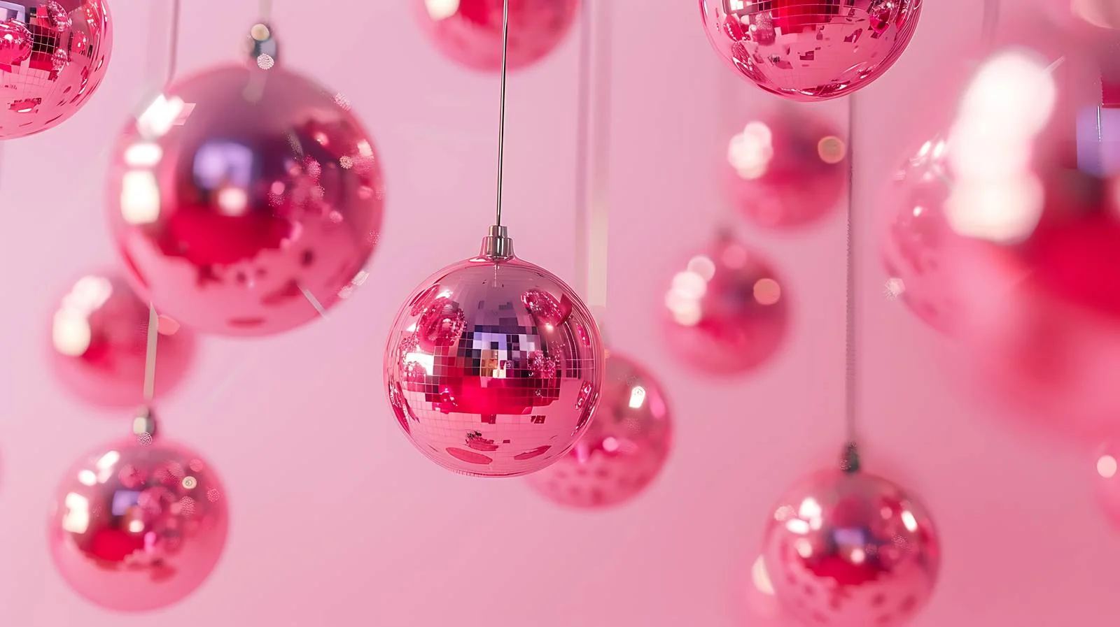 Elegant Disco Ball Decor on Pink Background — free download from Dotvec